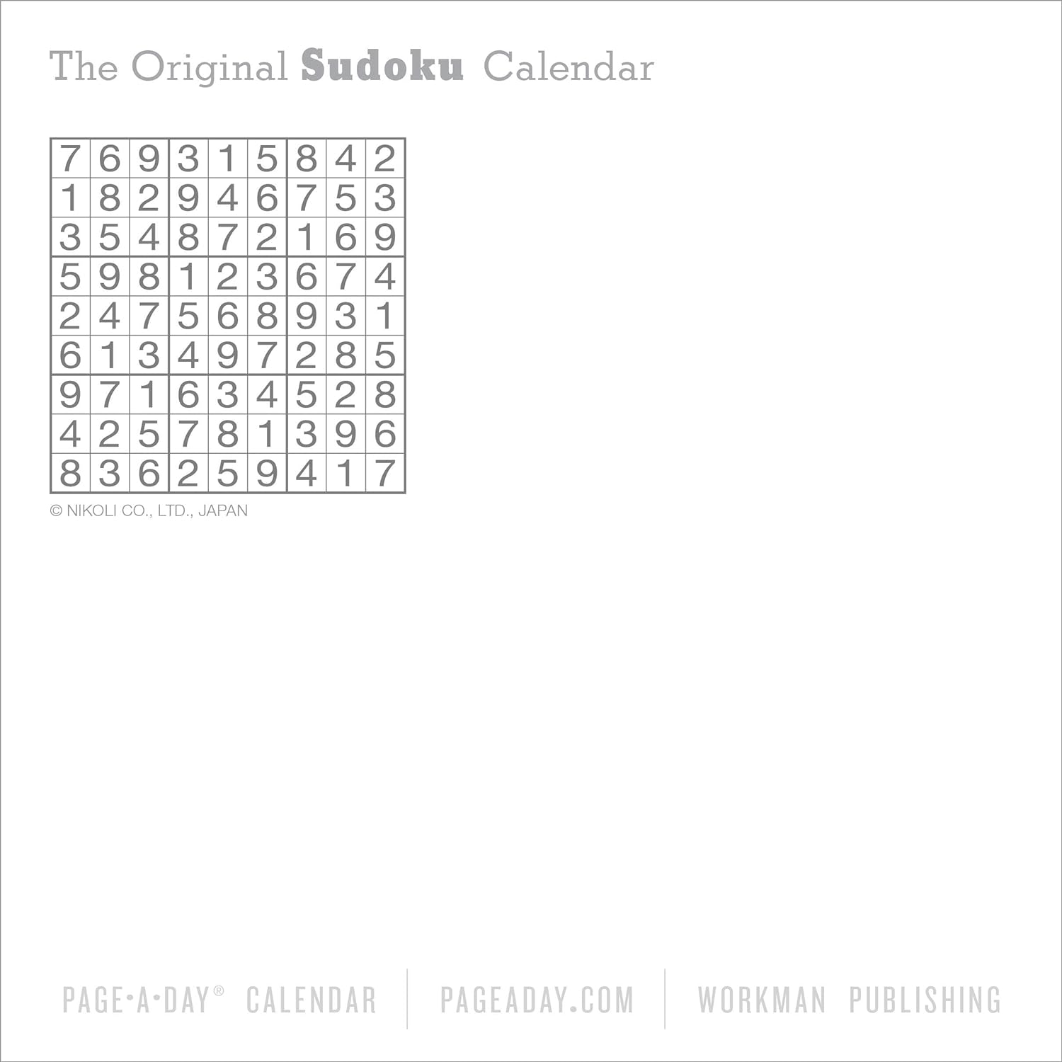 2025 Original Sudoku - Daily Boxed Page-A-Day Calendar