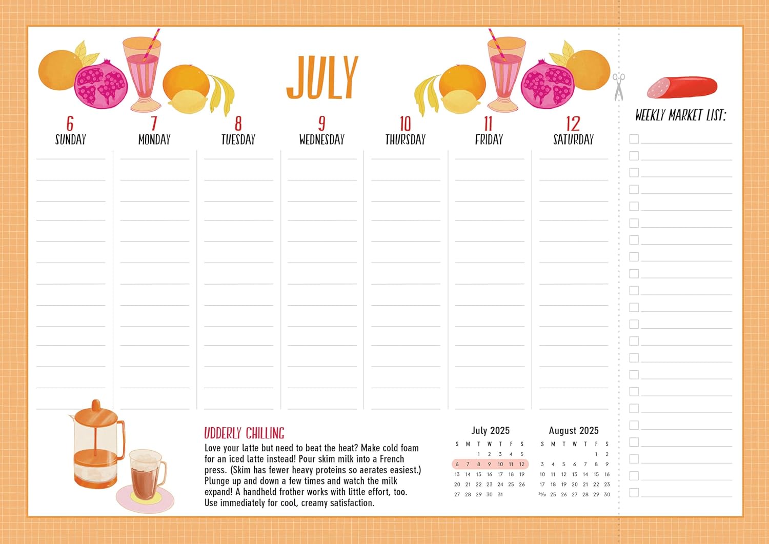 2025 The Kitchen Companion - Weekly Magnetic Pad Calendar