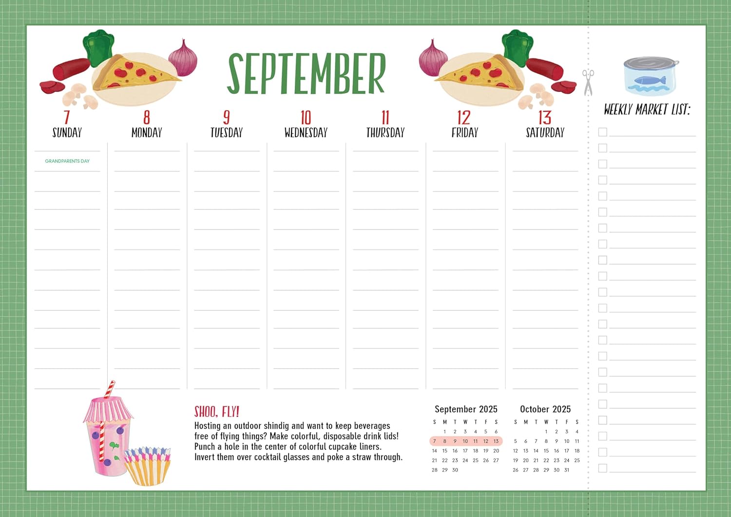 2025 The Kitchen Companion - Weekly Magnetic Pad Calendar