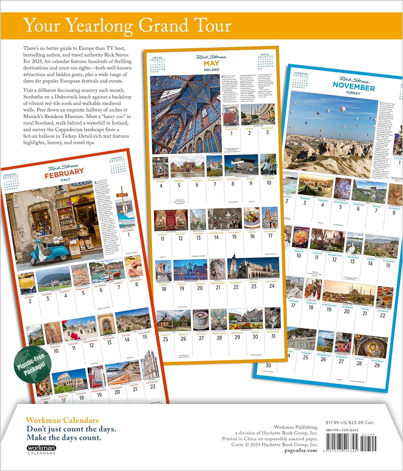 2025 Rick Steves' Europe Picture-A-Day - Deluxe Wall Calendar