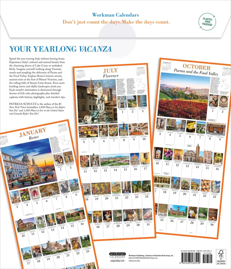 2027 365 Days in Italy Picture-A-Day - Deluxe Wall Calendar