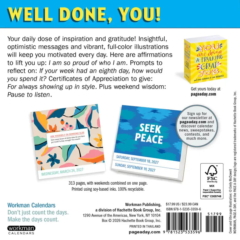 2027 You Are Doing A Freaking Great Job - Daily Boxed Page-A-Day Calendar