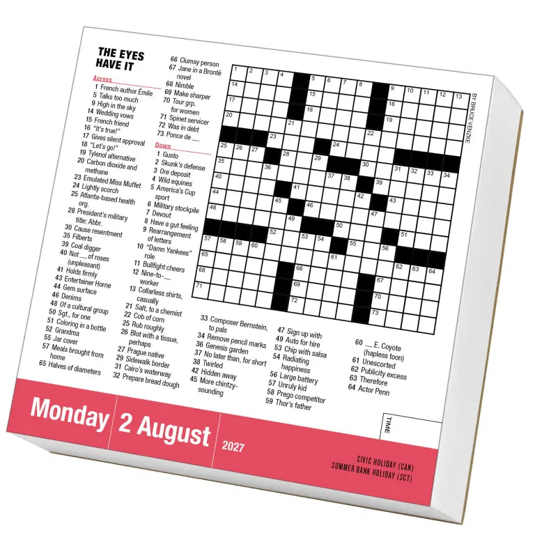 2027 Mensa® 10-Minute Crossword Puzzles - Daily Boxed Page-A-Day Calendar