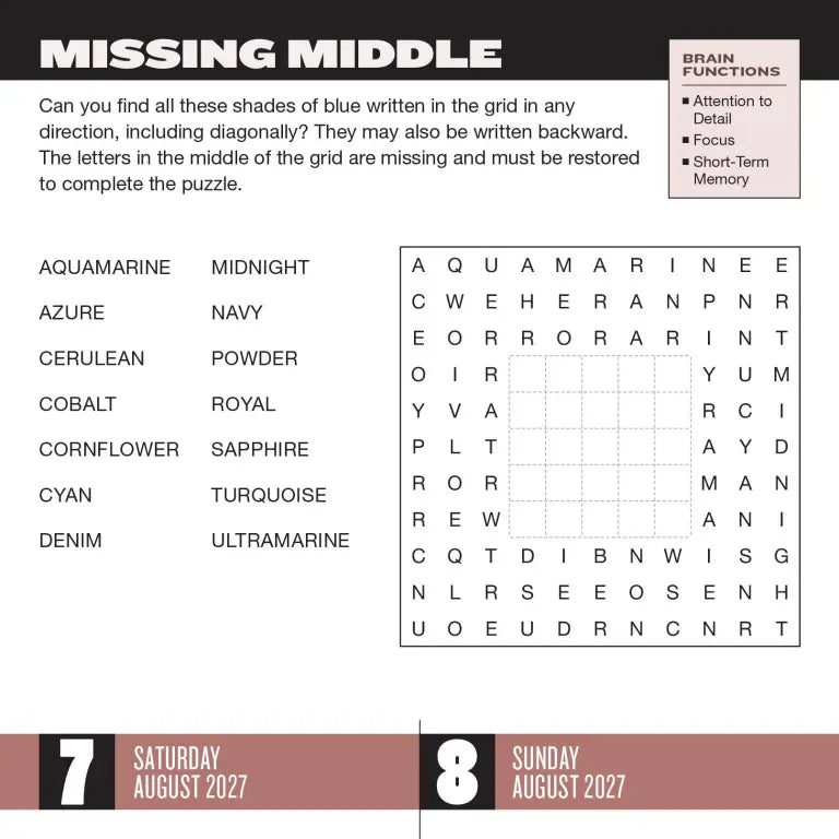 2027 Brainpower Puzzles - Daily Boxed Page-A-Day Calendar
