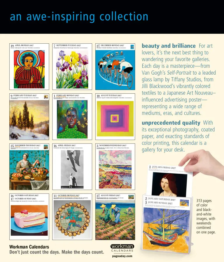 2027 Art Gallery - Daily Boxed Page-A-Day Calendar
