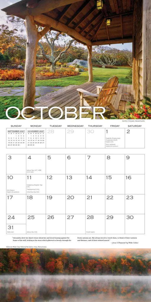 2027 Out on the Porch - Square Wall Calendar