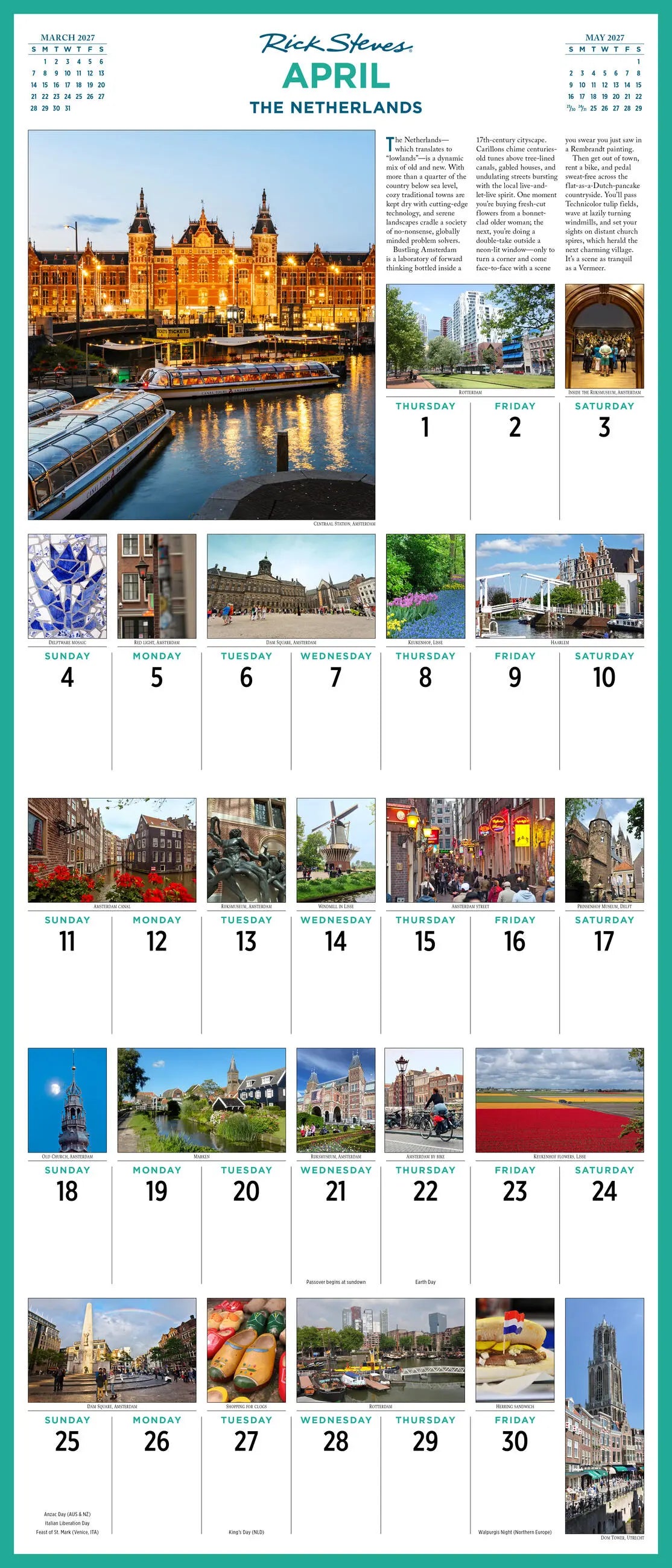 2027 Rick Steves' Europe Picture-A-Day - Deluxe Wall Calendar