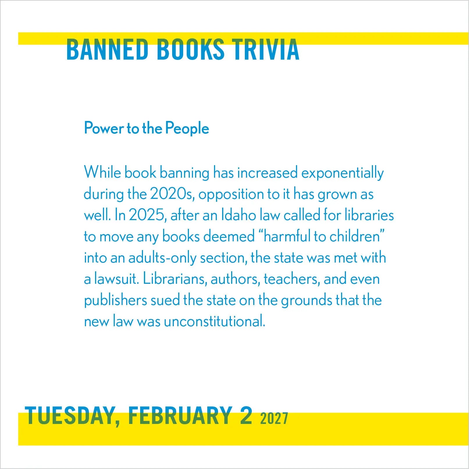 2027 I Read Banned Books - Daily Boxed Page-A-Day Calendar