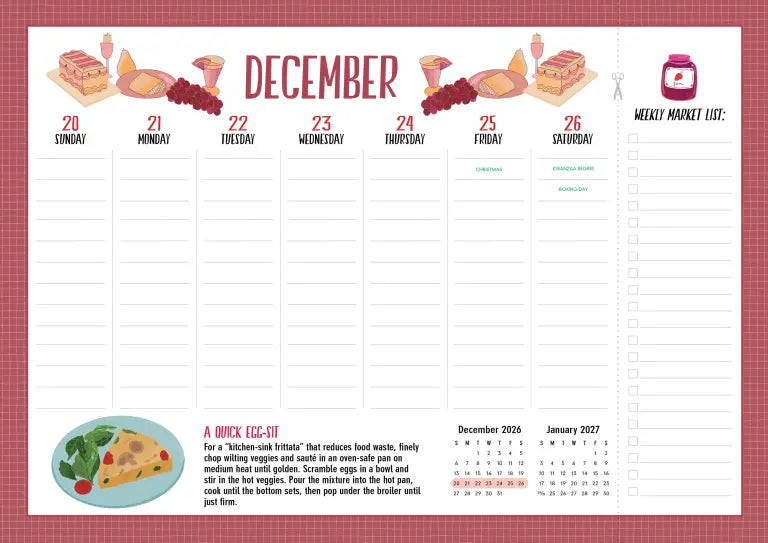 2027 Kitchen Companion Page-A-Week® - Magnetic Wall Calendar