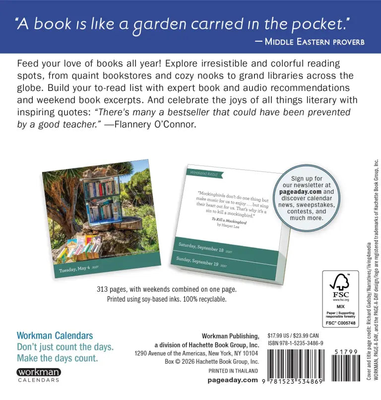 2027 Book Lover's Year - Daily Boxed Page-A-Day Calendar