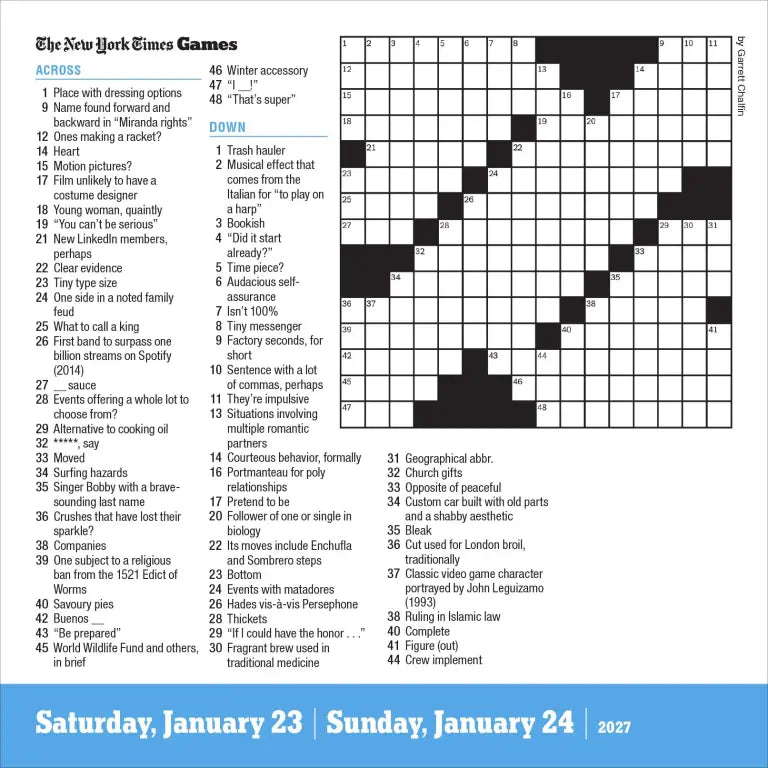 2027 New York Times Crossword - Daily Boxed Page-A-Day Calendar