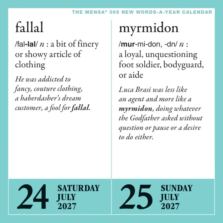 2027 Mensa® New Words - Daily Boxed Page-A-Day Calendar