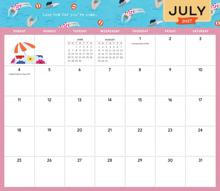 2027 Go With the Flow - Magnetic Monthly Wall Calendar