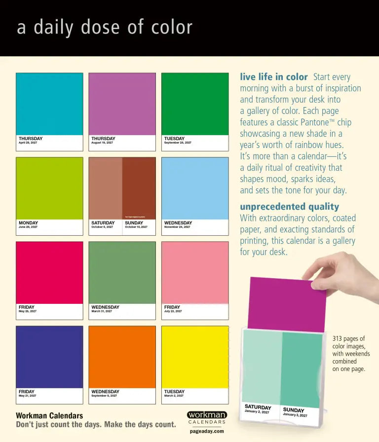 2027 Pantone Gallery - Daily Boxed Page-A-Day Calendar
