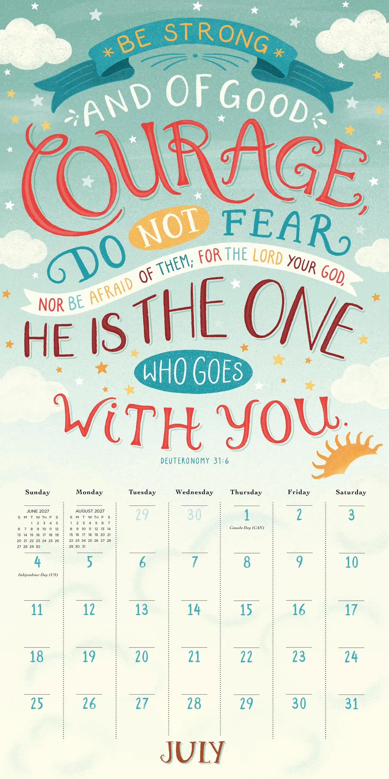 2027 Illustrated Bible Verses - Square Wall Calendar