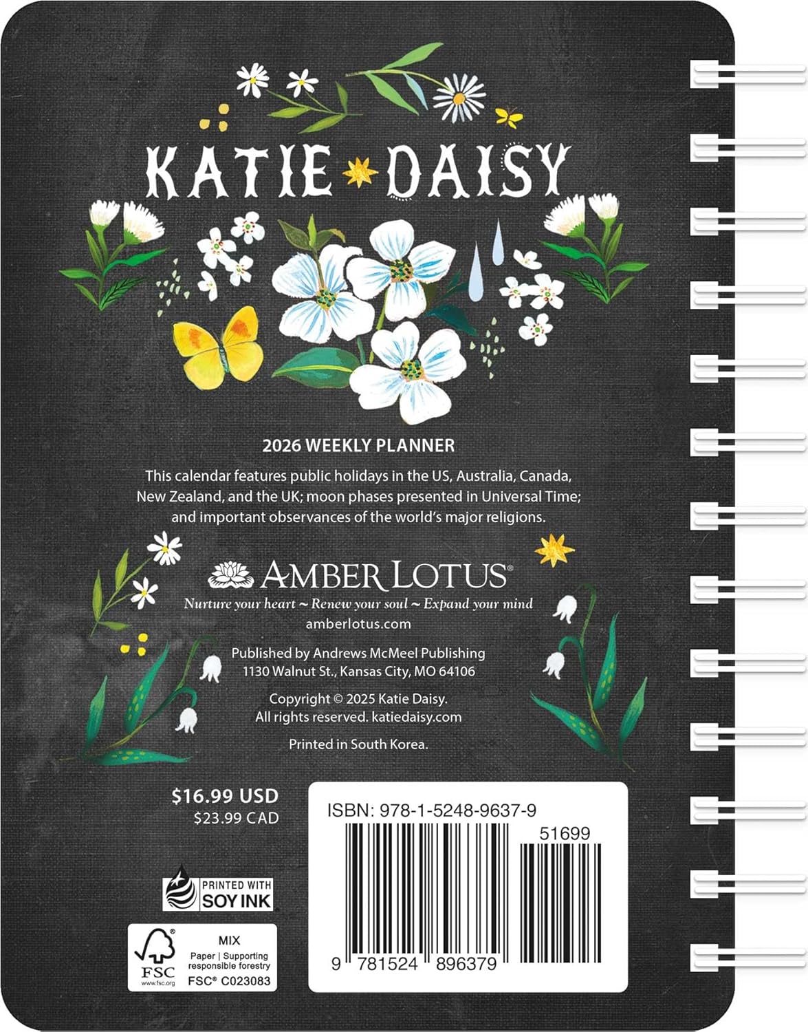 2026 Katie Daisy: Bloom & Grow - Monthly & Weekly Diary/Planner