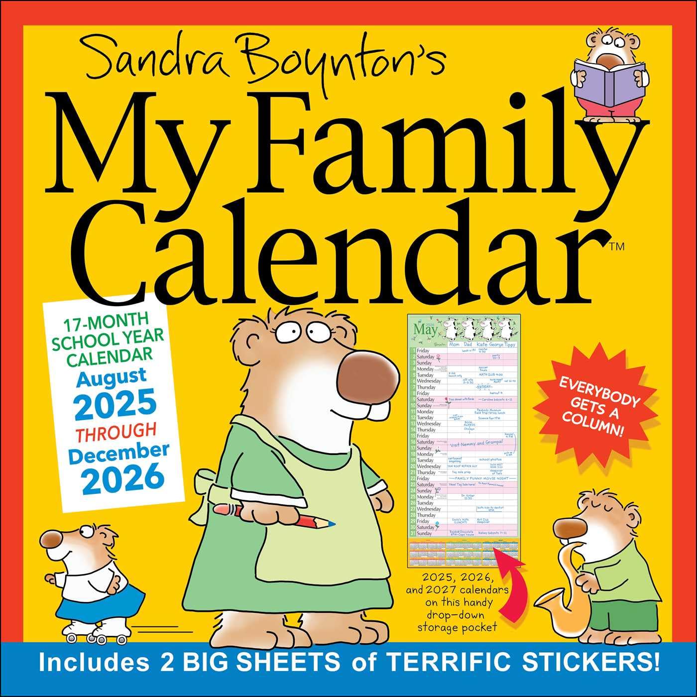 2026 Sandra Boynton: My Family - Square Wall Calendar