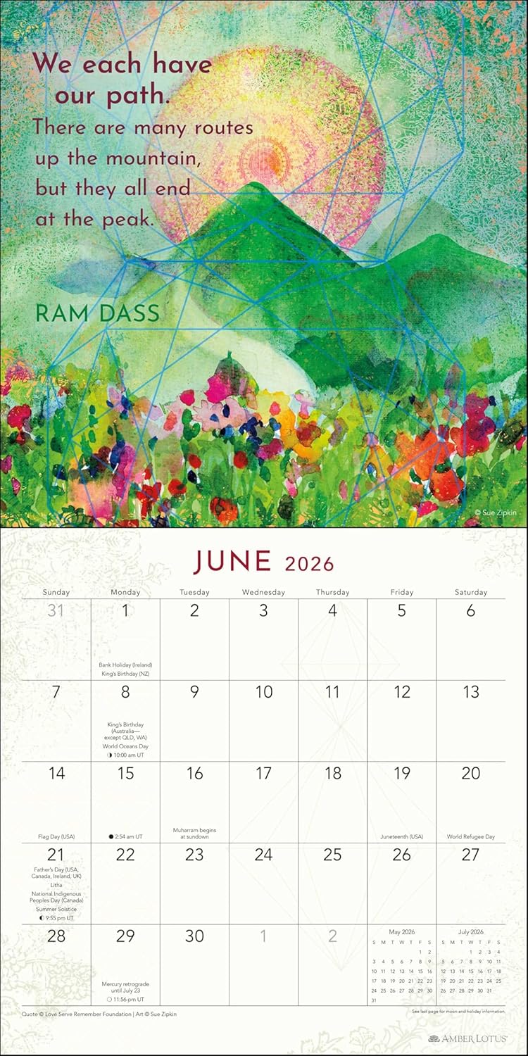 2026 Be Here Now: Teachings from Ram Dass - Square Wall Calendar