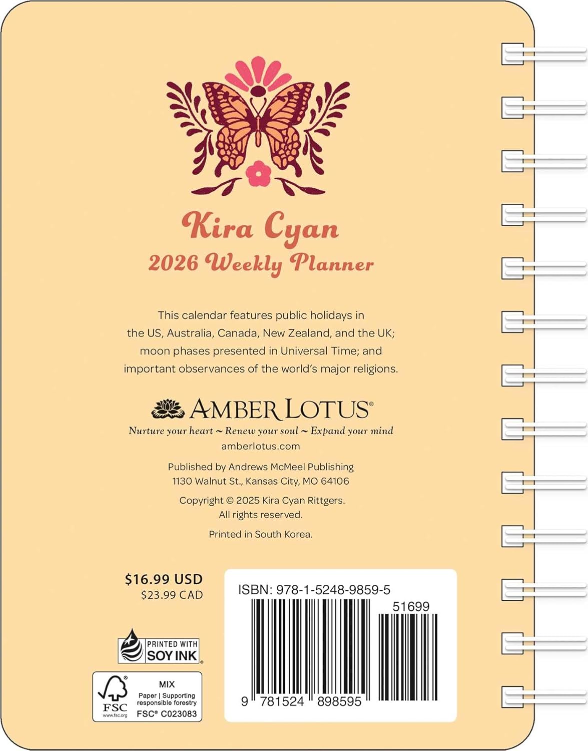 2026 Kira Cyan: It's All About Balance, Baby - Monthly & Weekly Diary/Plannerv