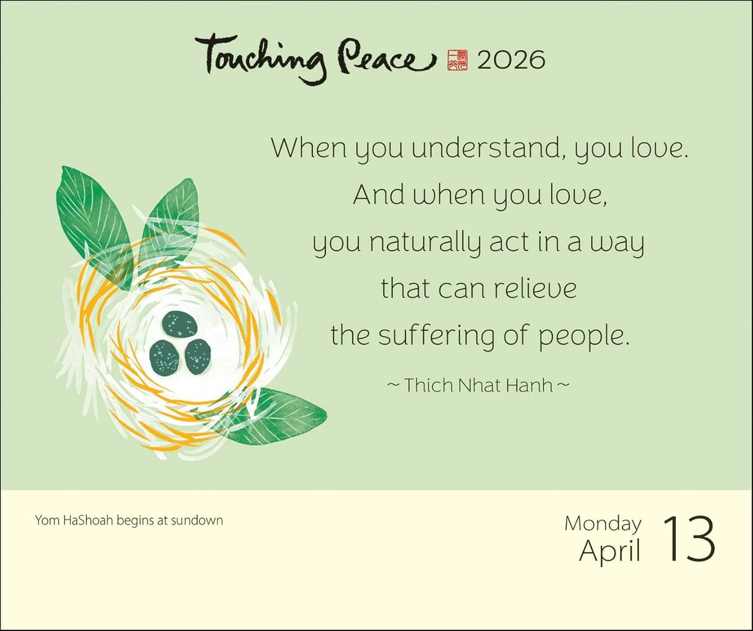 2026 Touching Peace: Thich Nhat Hanh - Boxed Page-A-Day