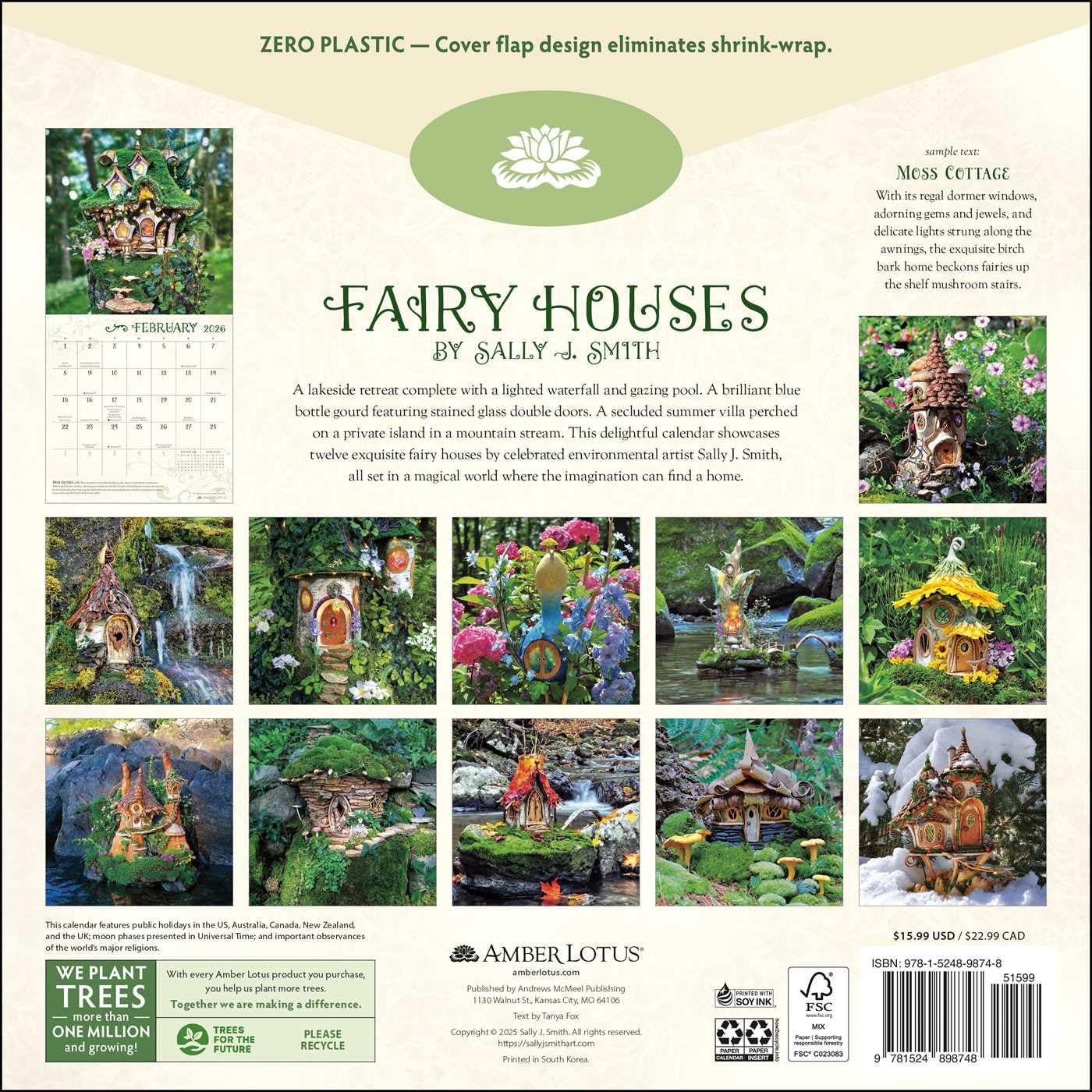 2026 Fairy Houses by Sally J. Smith - Square Wall Calendar