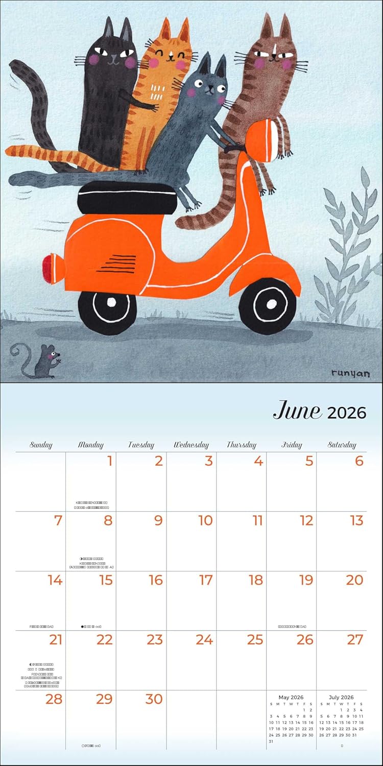 2026 Feline: Terry Runyan's Cats - Square Wall Calendar