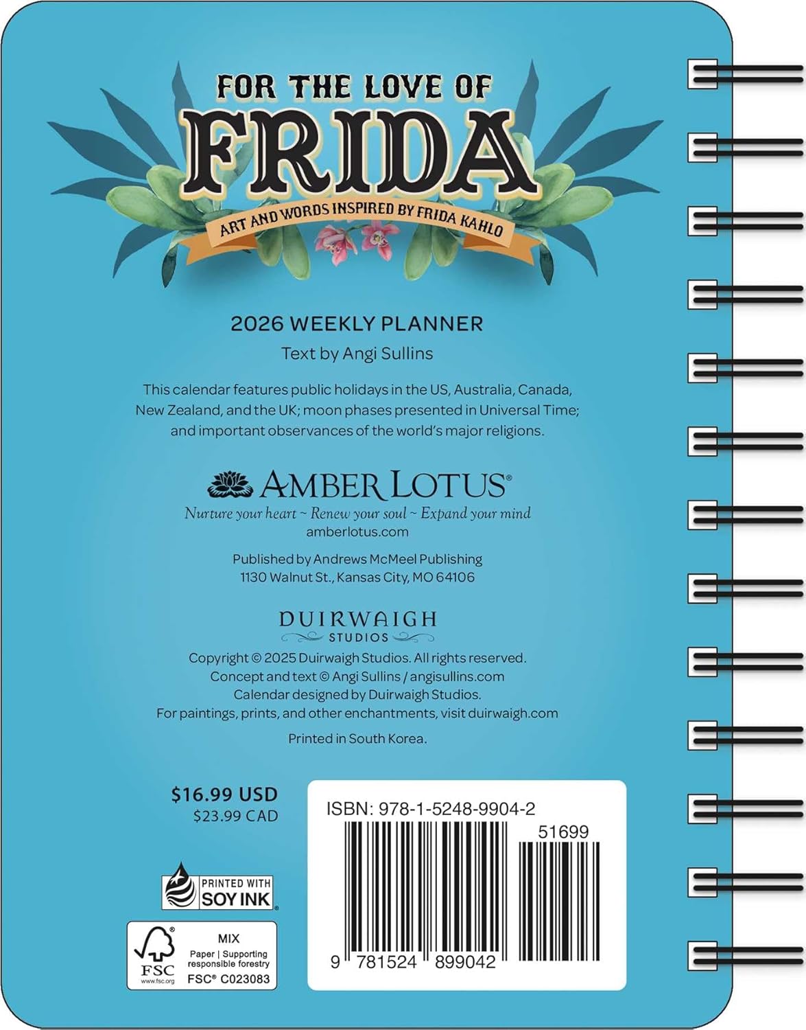 2026 For the Love of Frida - Monthly & Weekly Diary/Planner