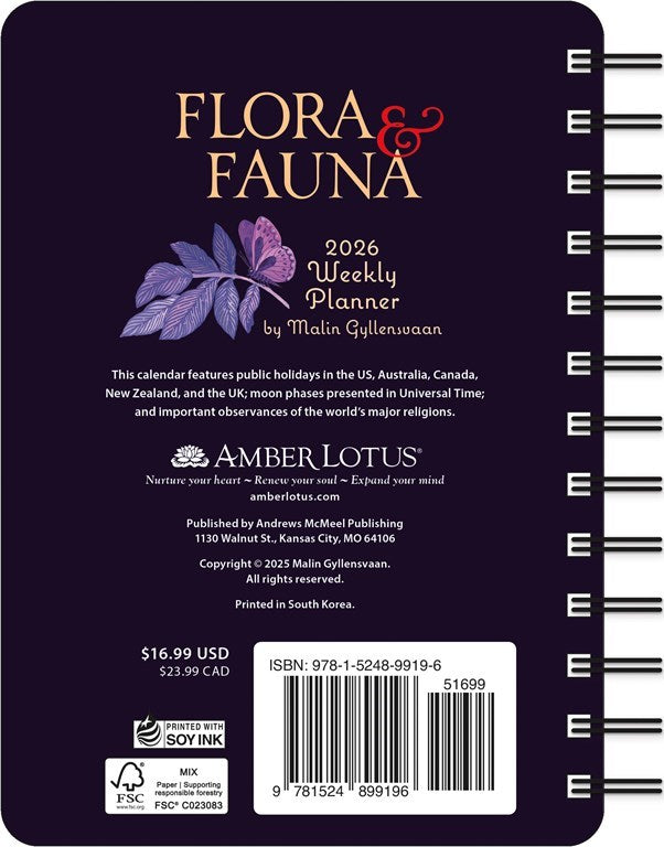 2026 Flora & Fauna - Monthly & Weekly Diary/Planner