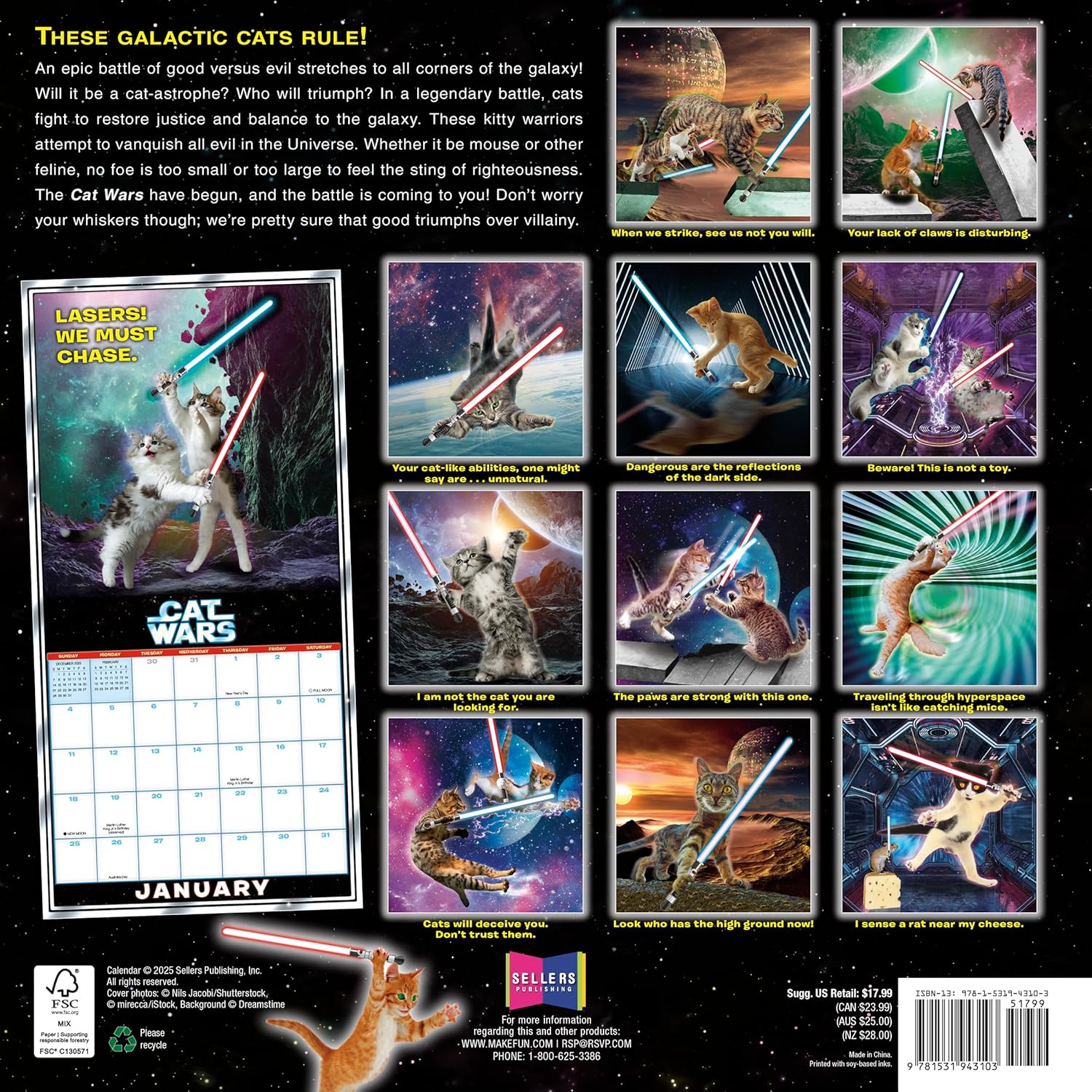 2026 Cat Wars - Square Wall Calendar