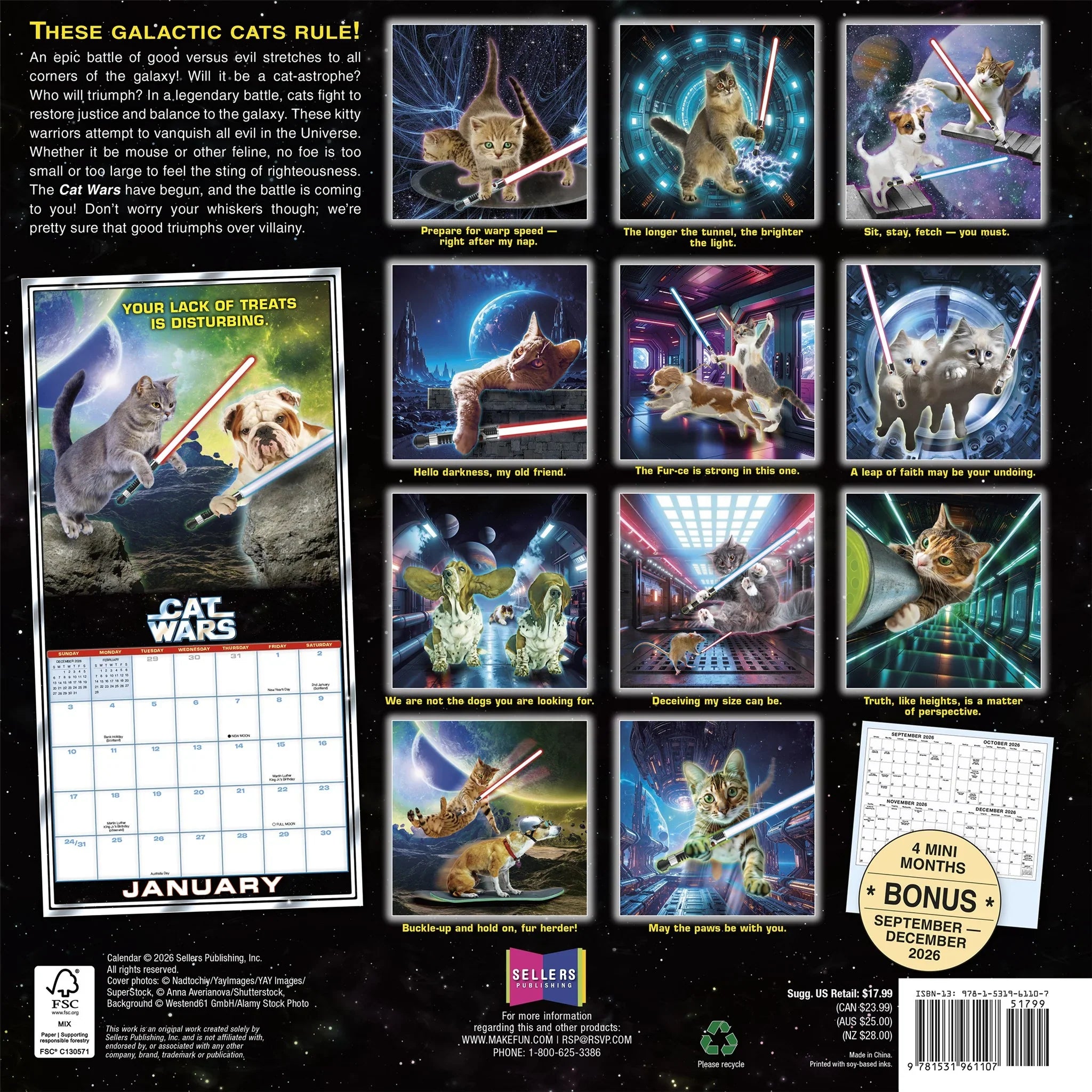 2027 Cat Wars - Square Wall Calendar