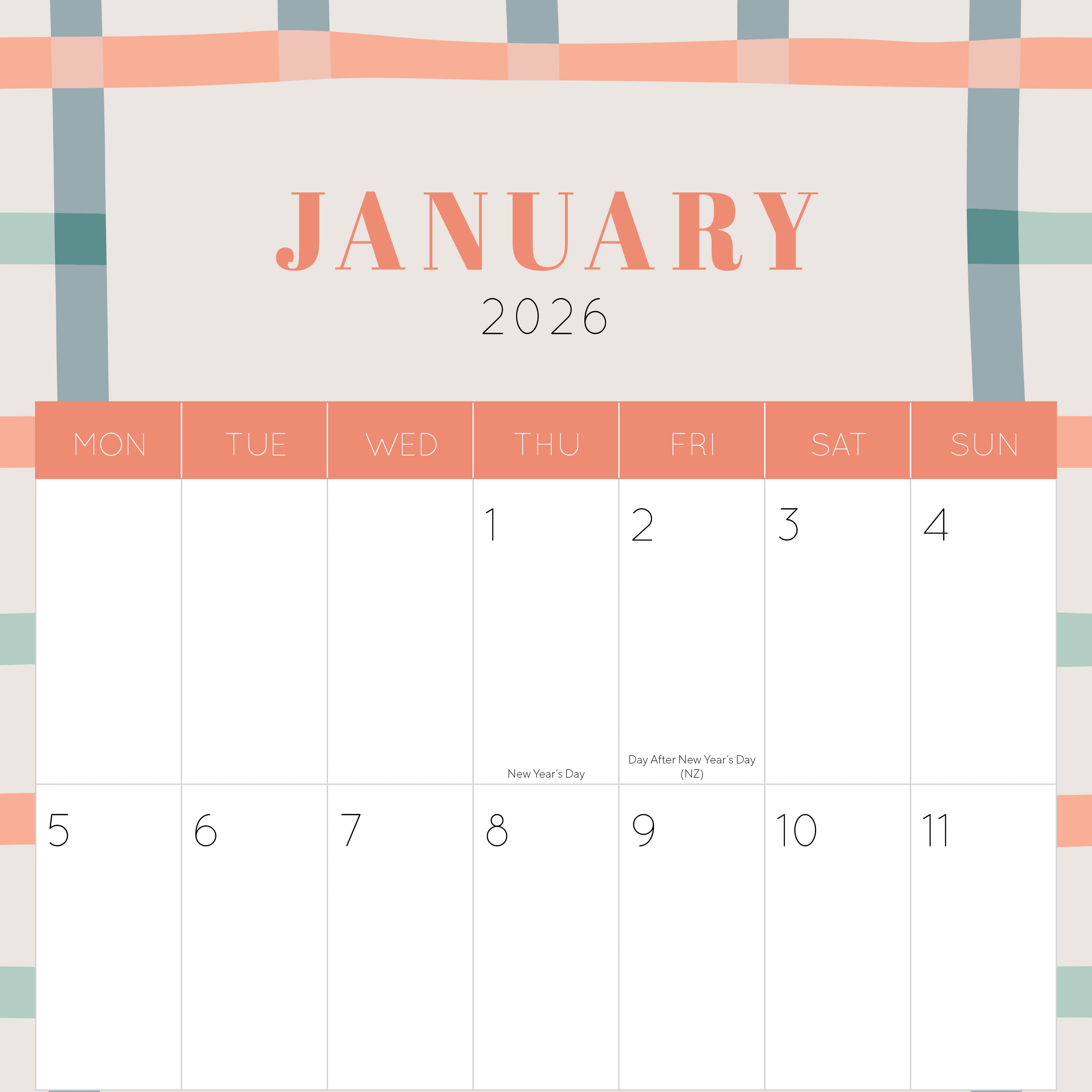 2026 BIG DATES - Easy-to-See - Square Wall Calendar