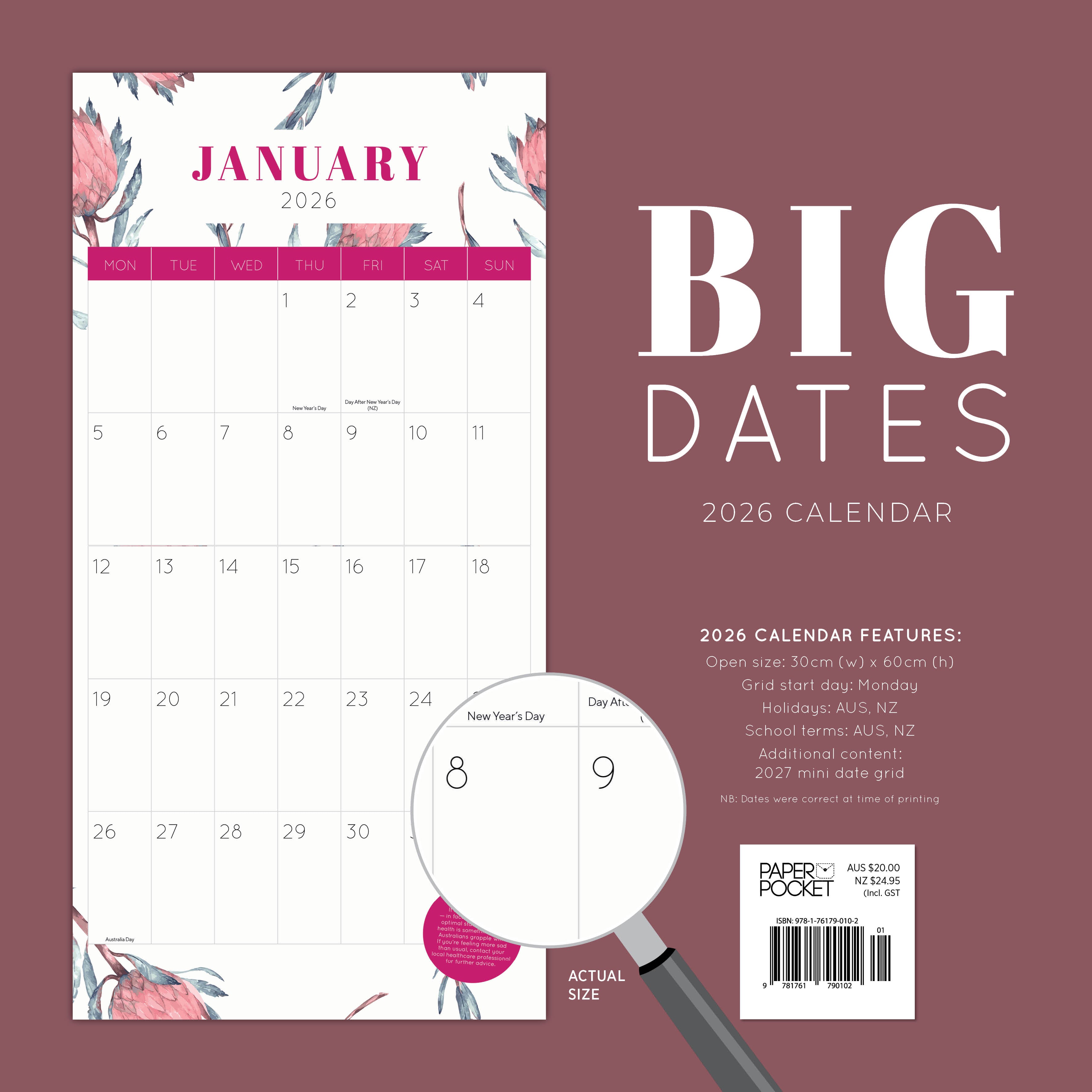 2026 BIG DATES - Australiana - Square Wall Calendar
