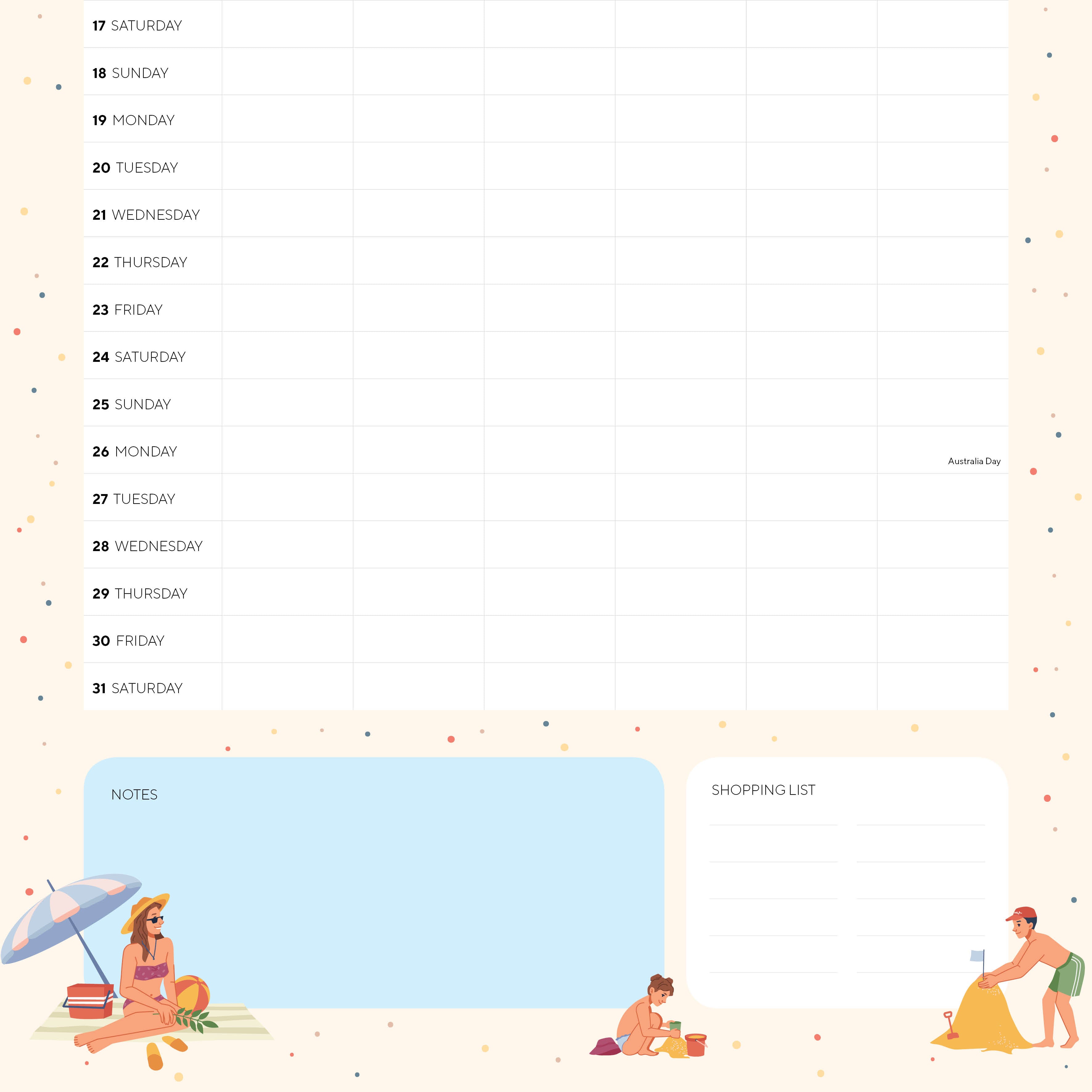 2026 Family Planner - Square Wall Calendar