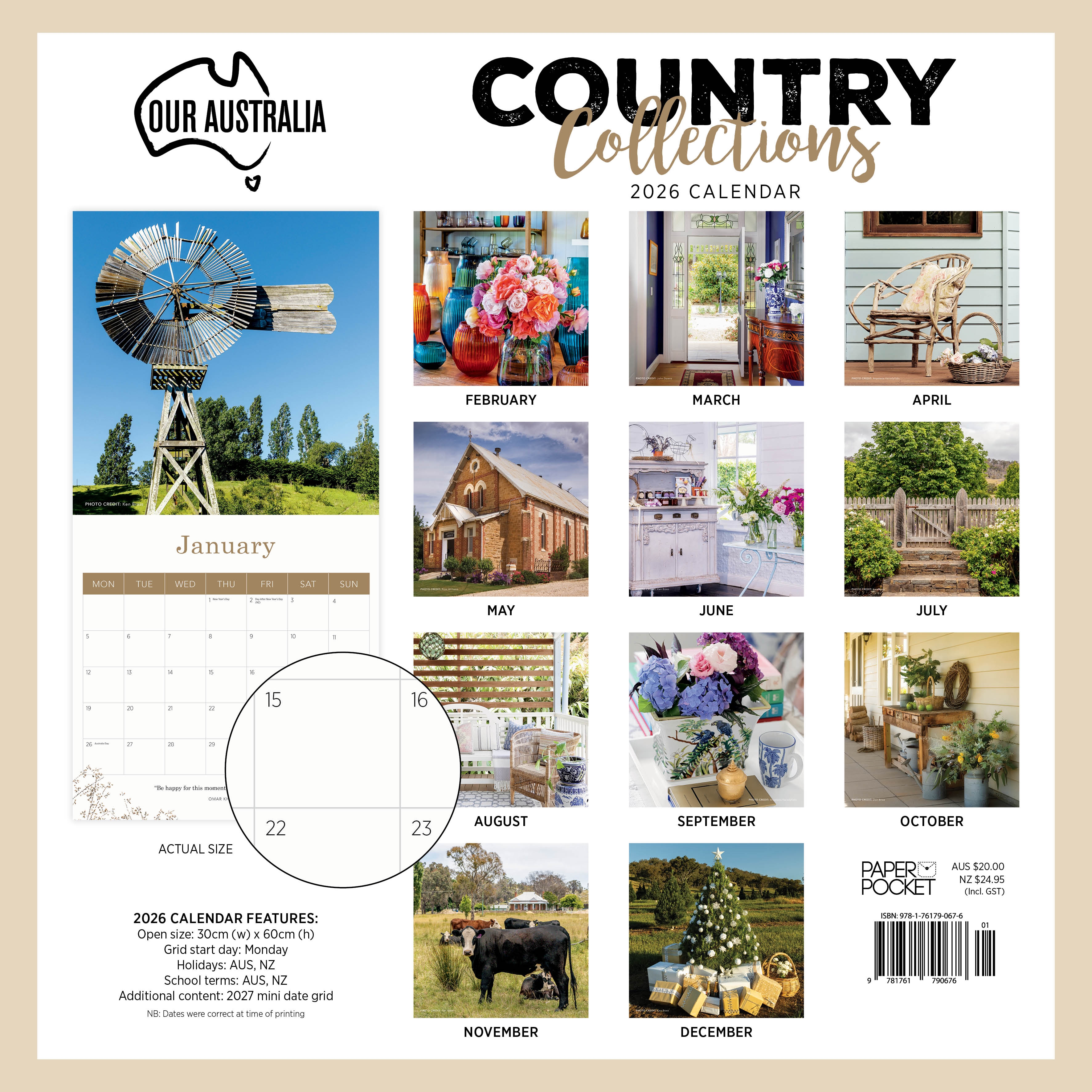 2026 Our Australia Country Collections - Square Wall Calendar