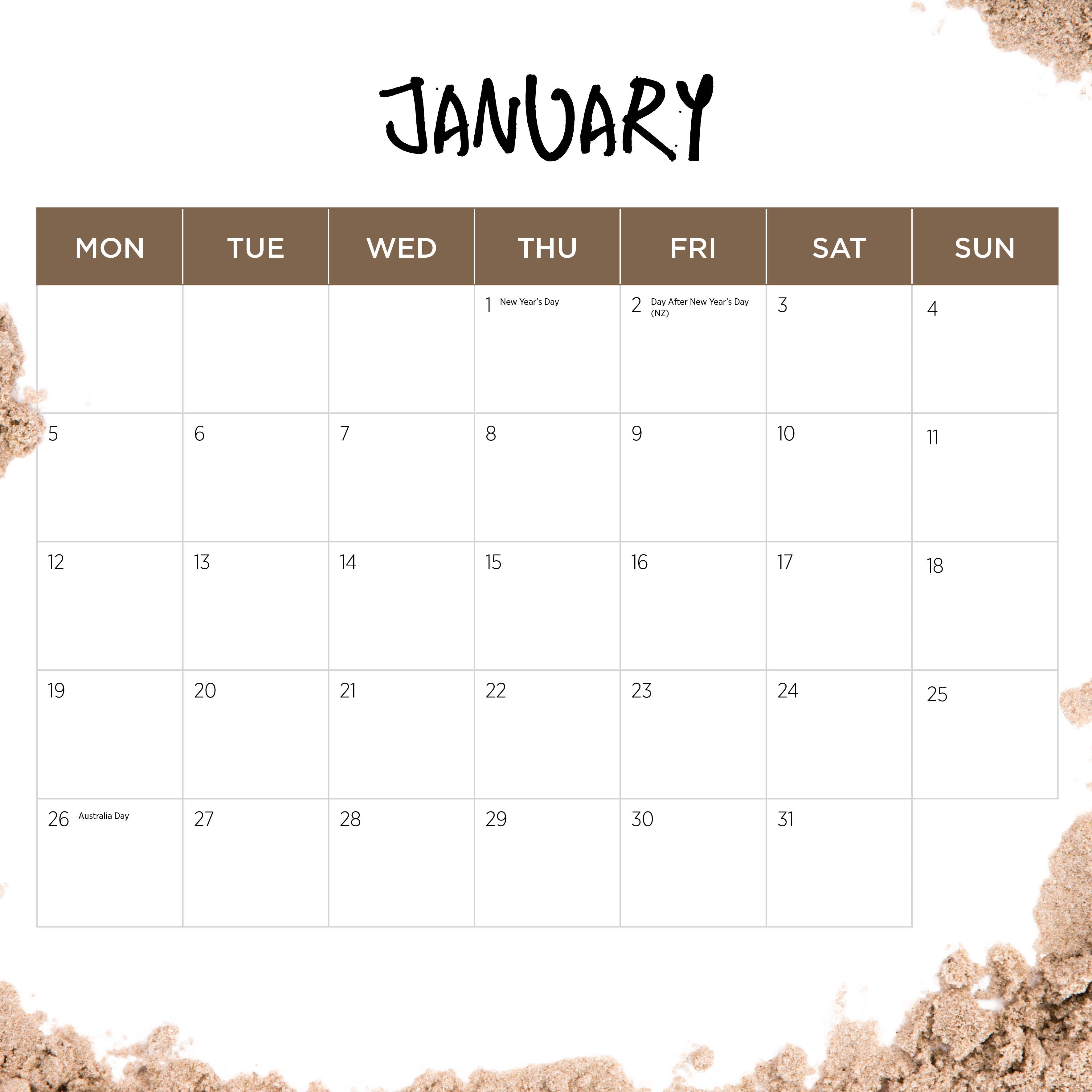 2026 Our Australia Iconic Beaches - Square Wall Calendar