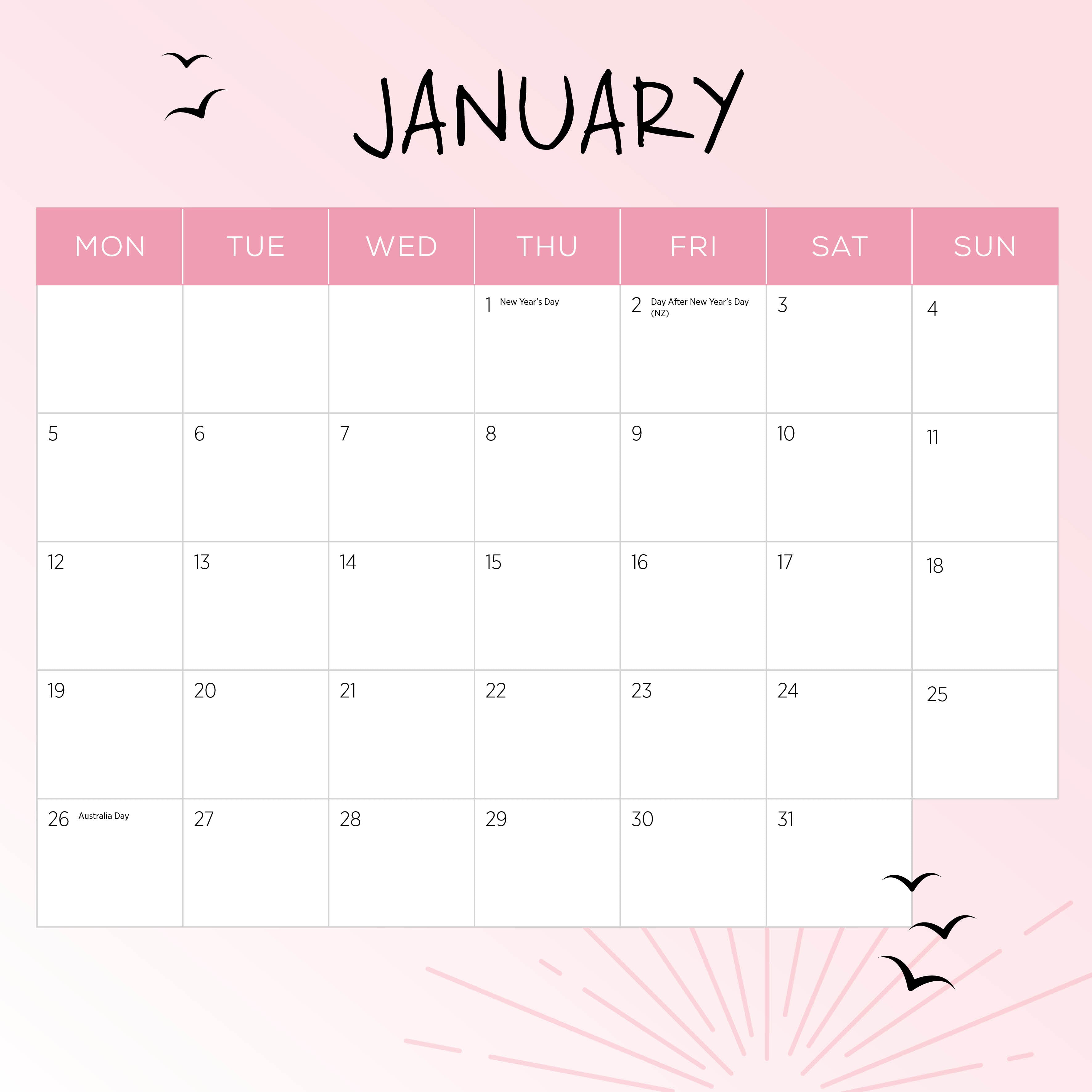 2026 Our Australia Sunsets - Square Wall Calendar