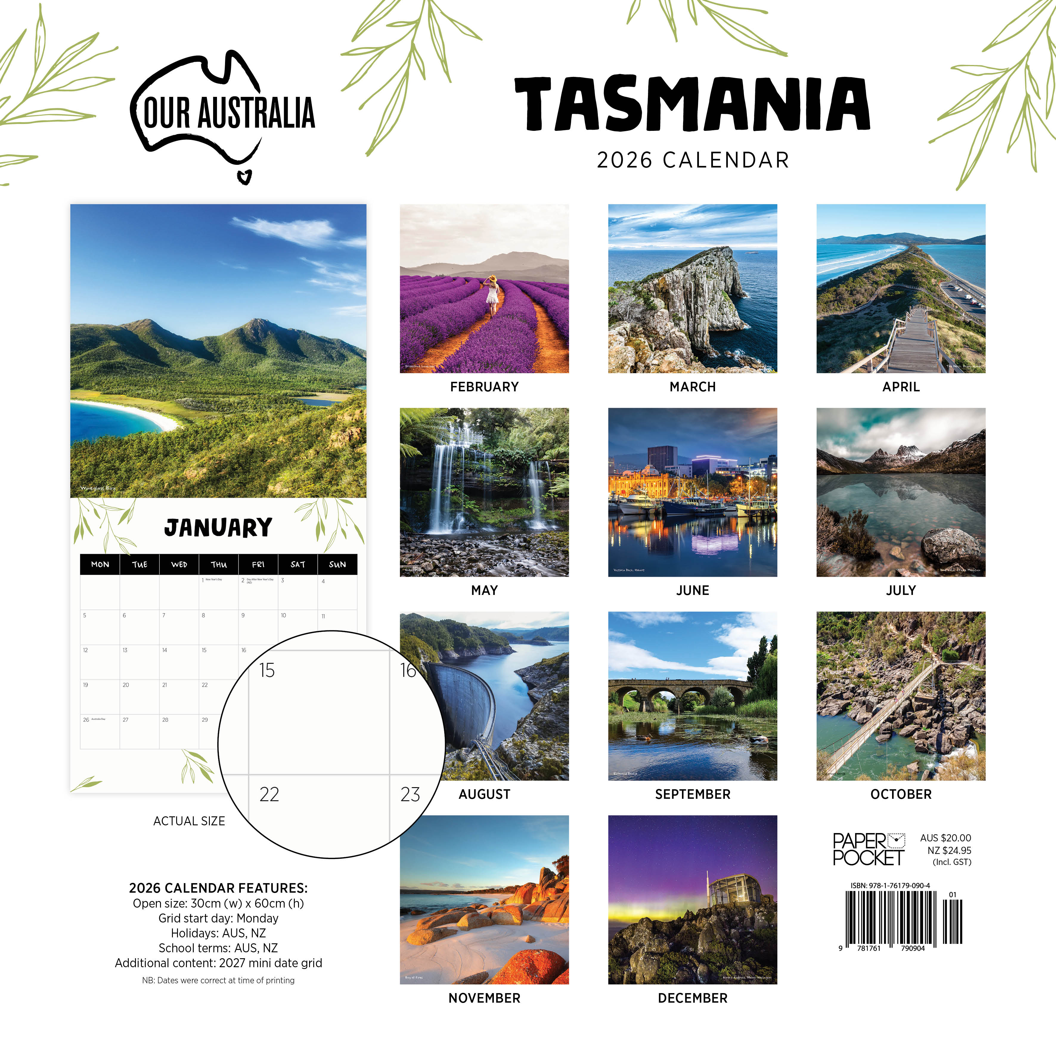 2026 Our Australia Tasmania - Square Wall Calendar