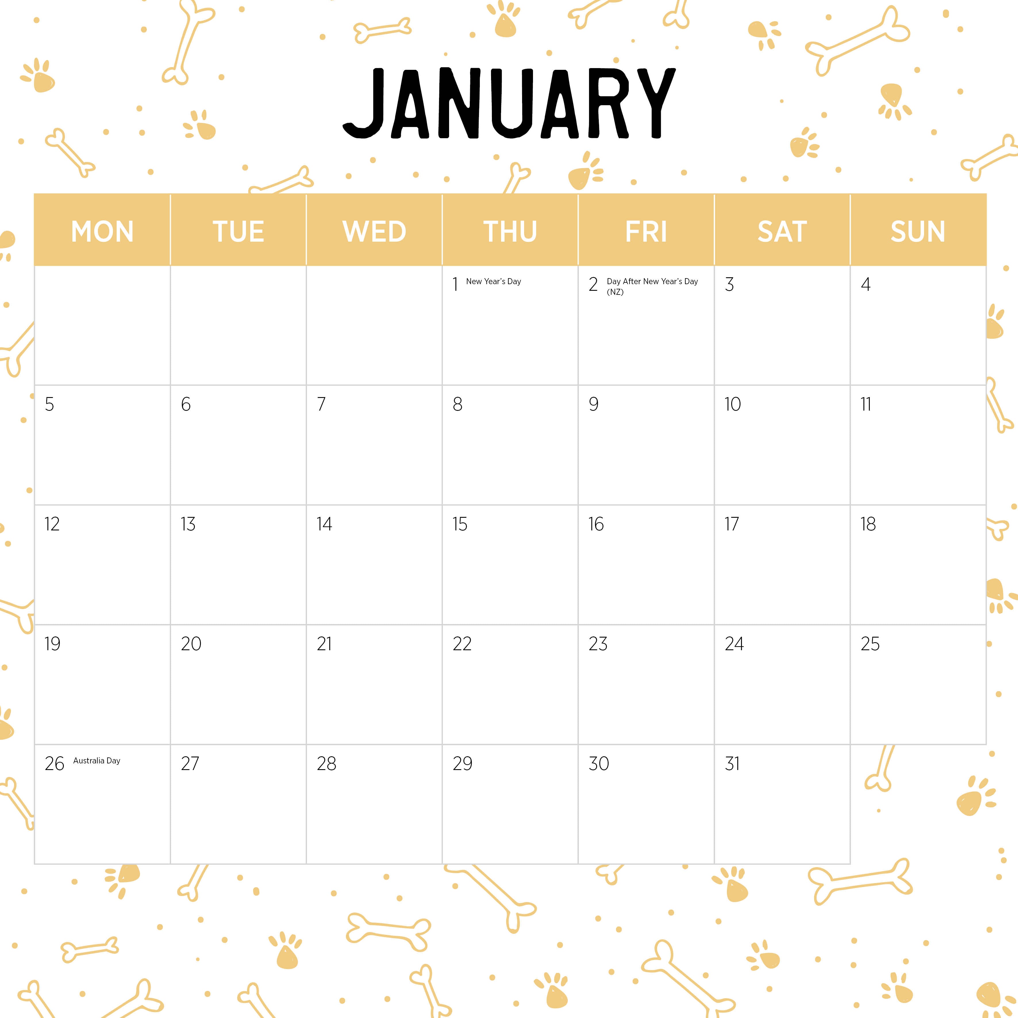 2026 Puppies - Square Wall Calendar