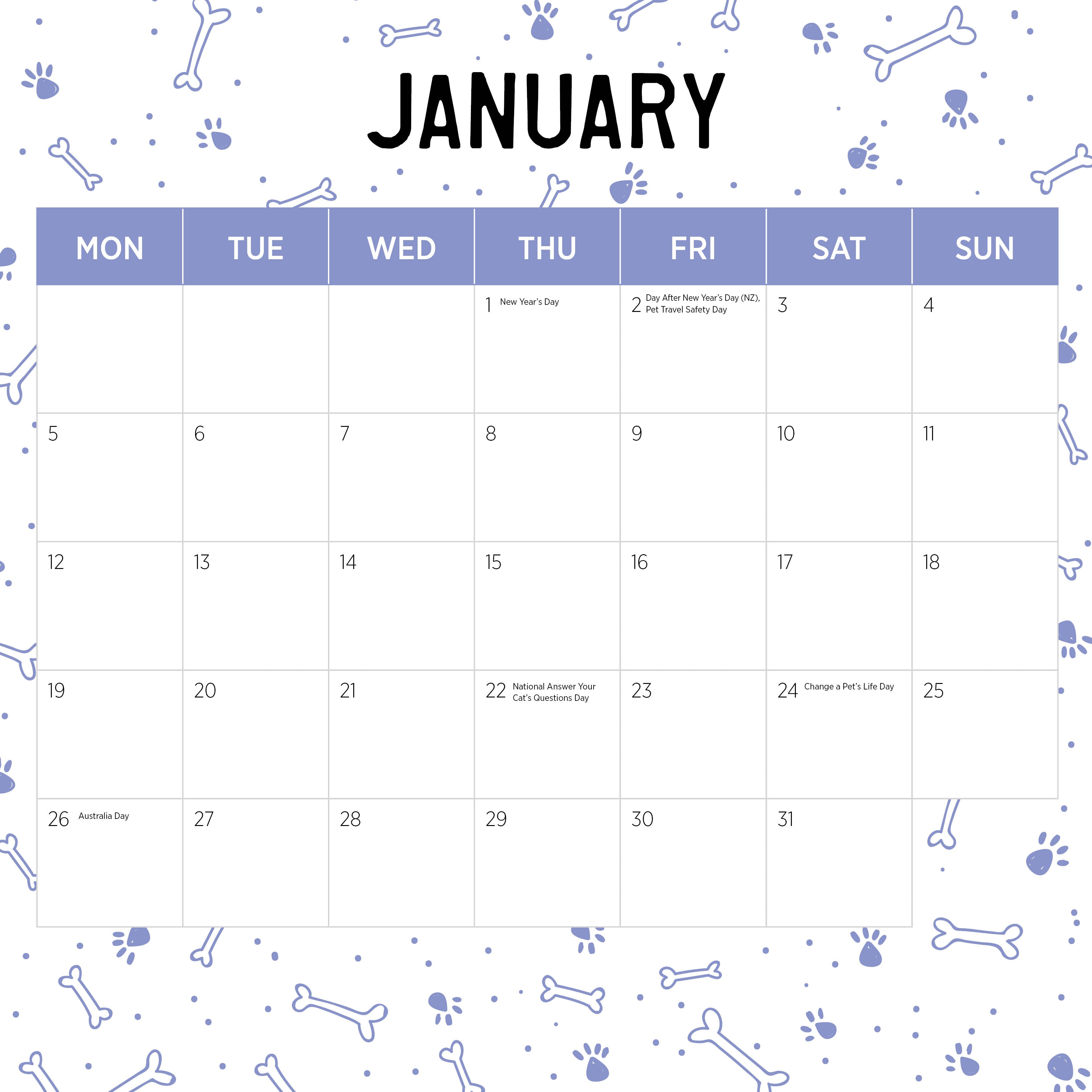 2026 Rescue Dogs - Square Wall Calendar