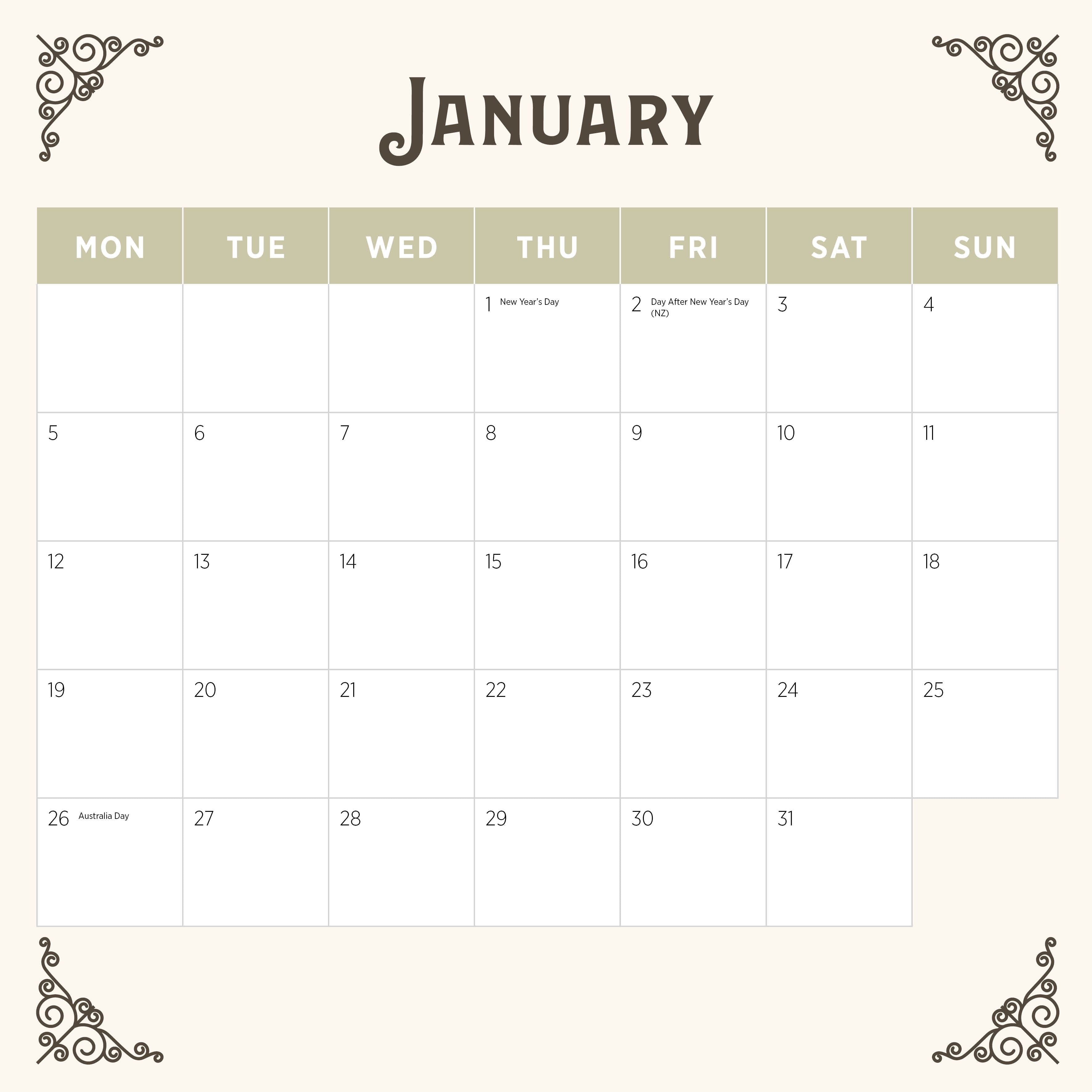 2026 Romantic France - Square Wall Calendar