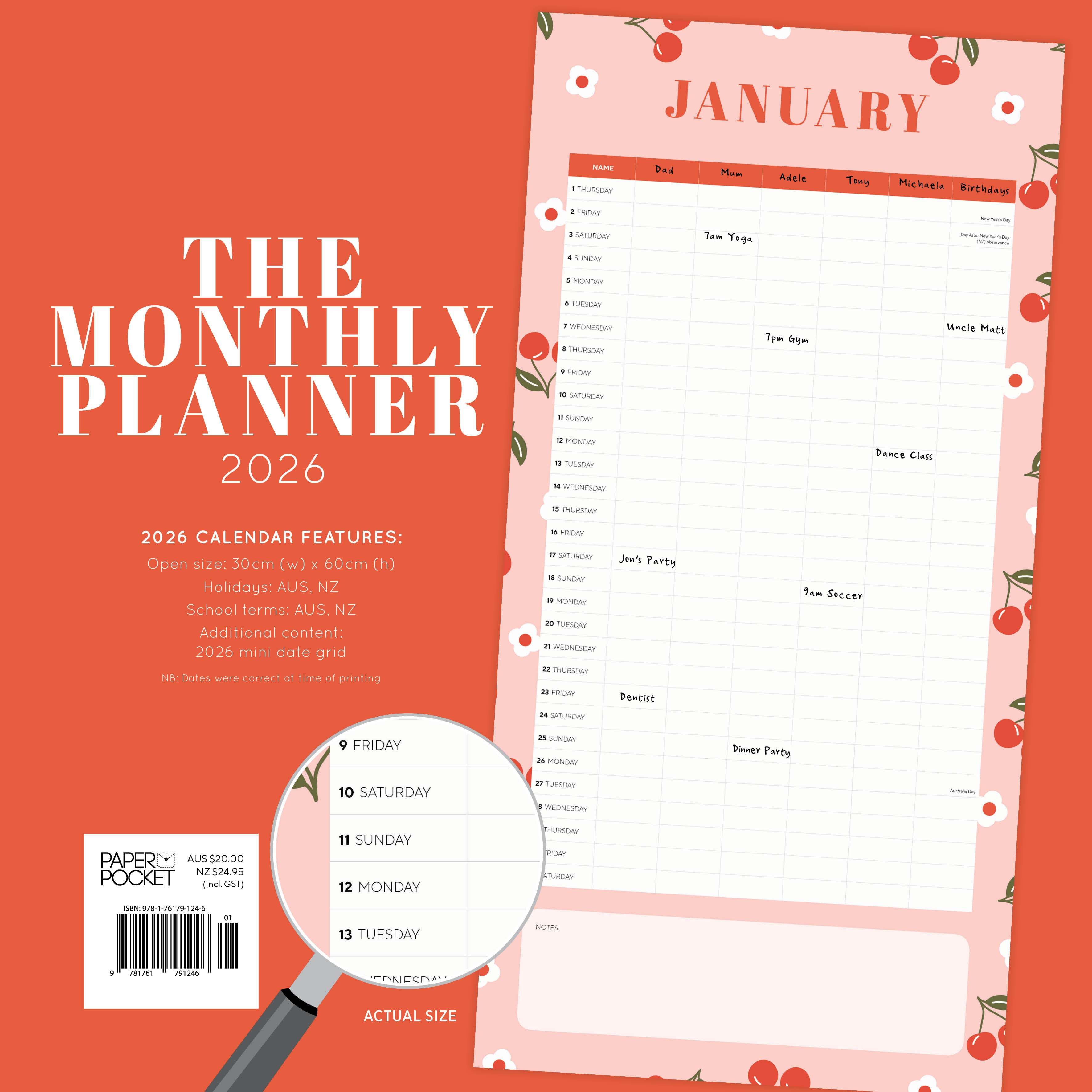 2026 The Monthly Planner - Square Wall Calendar