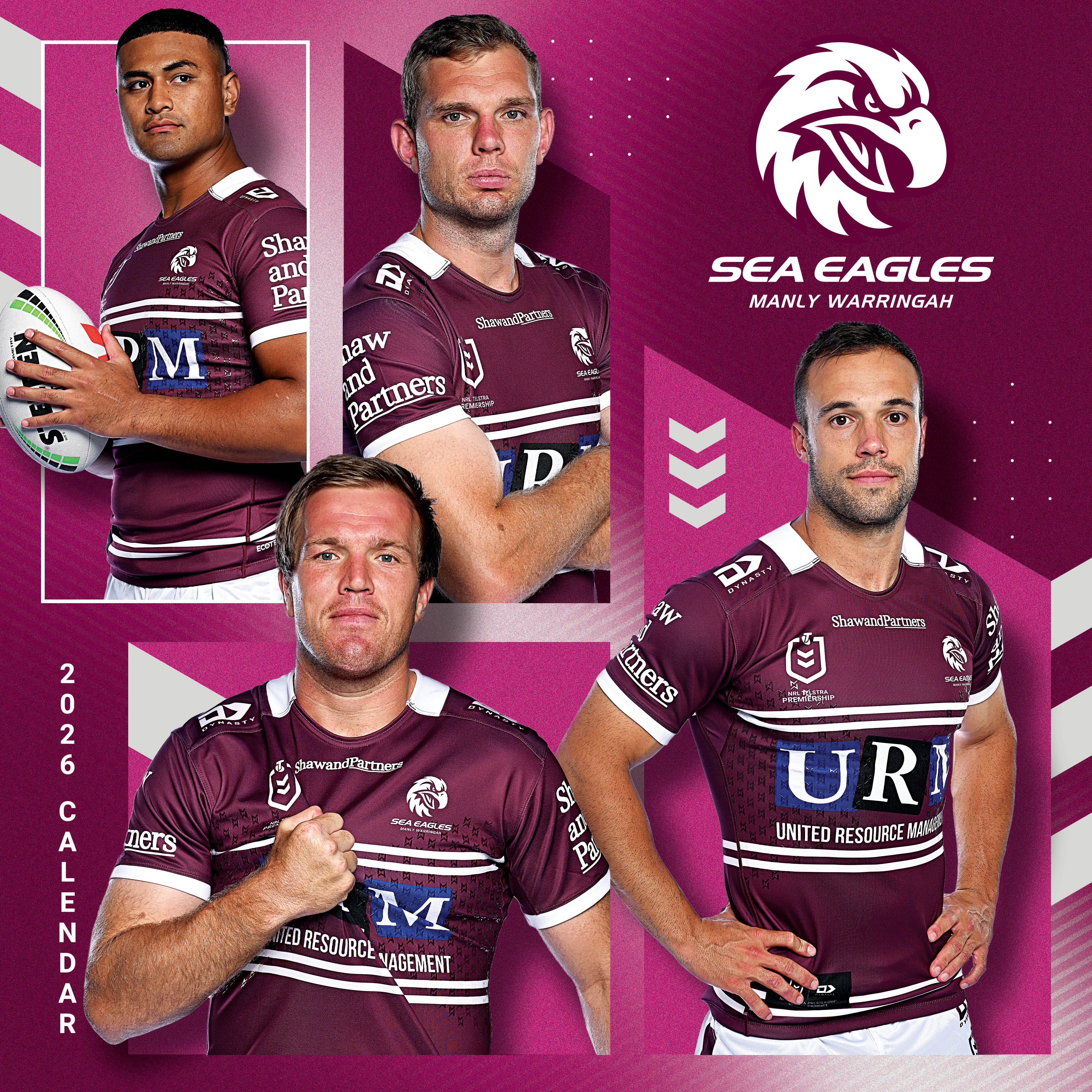 2026 NRL Manly Sea Eagles - Square Wall Calendar