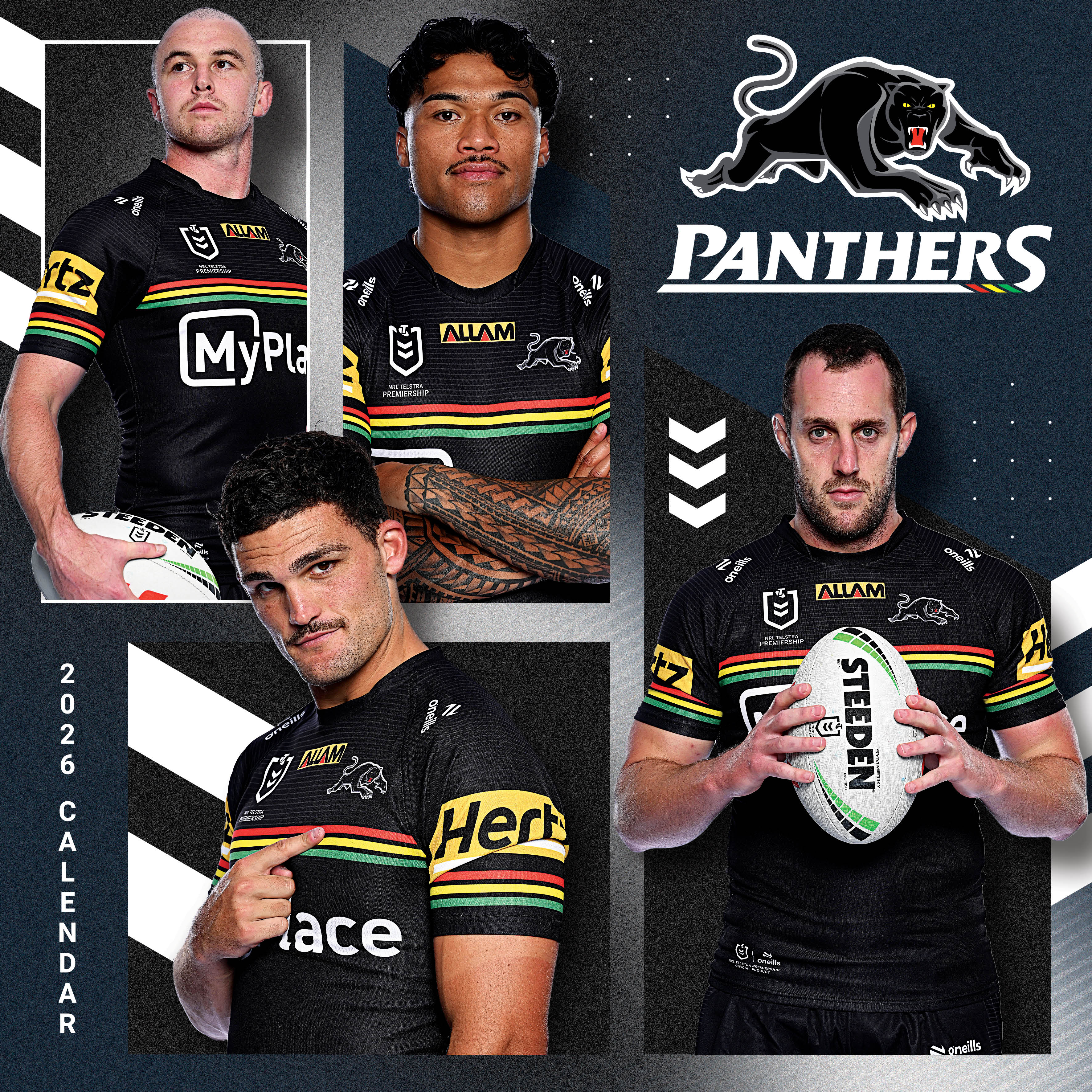 2026 NRL Penrith Panthers - Square Wall Calendar