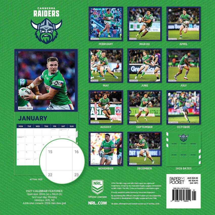 2027 NRL Canberra Raiders calendar – image 4