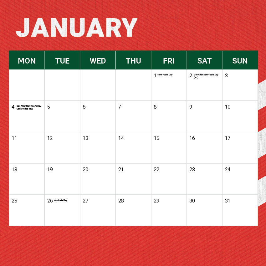2027 NRL South Sydney Rabbitohs calendar – image 3