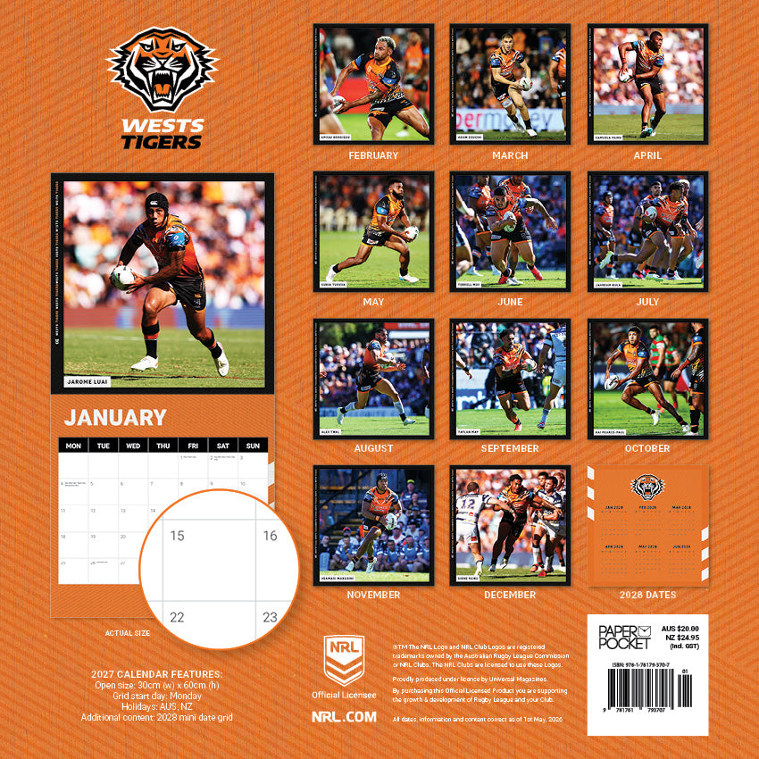 2027 NRL Wests Tigers calendar – image 4
