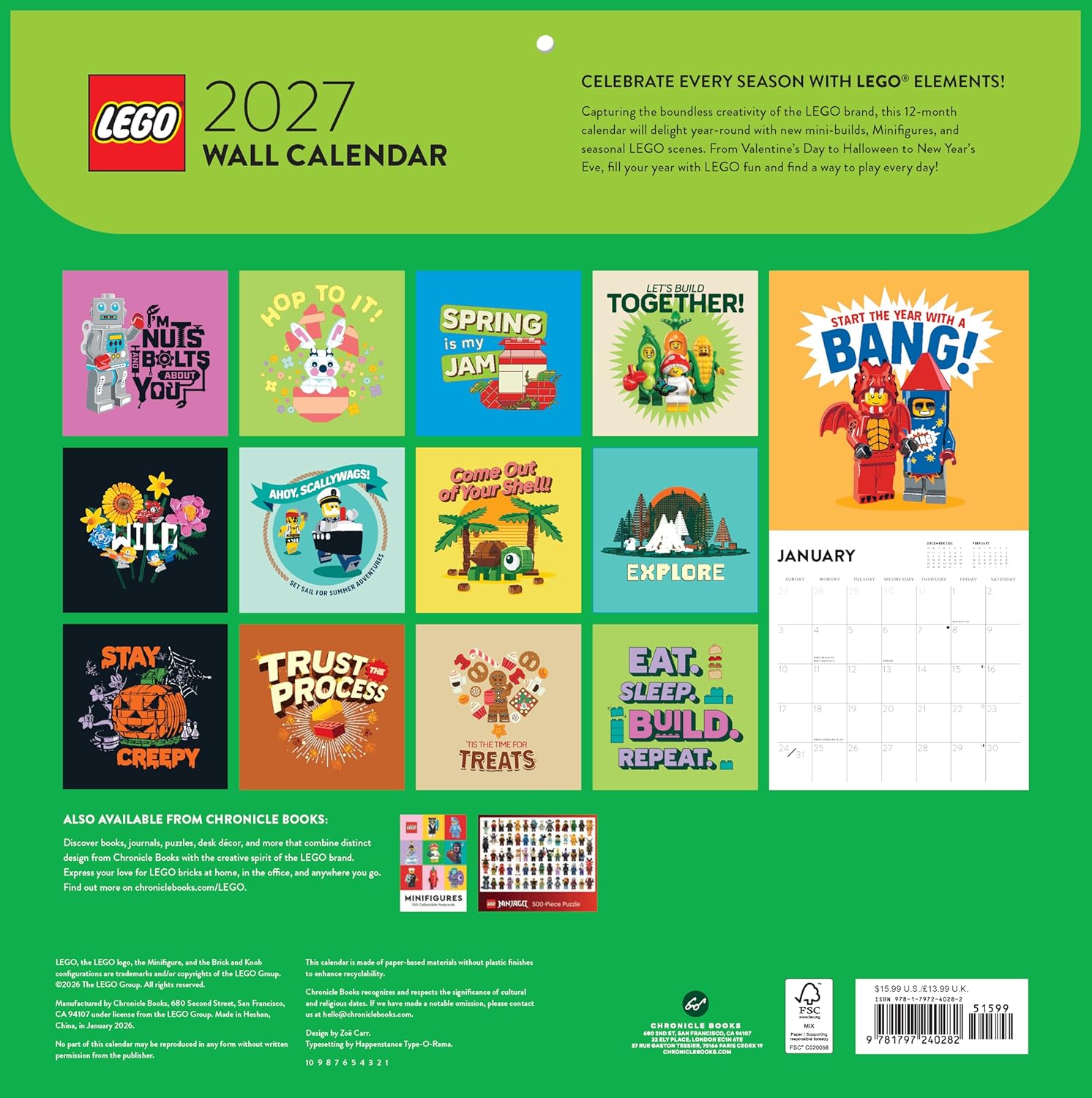 2027 LEGO - Square Wall Calendar