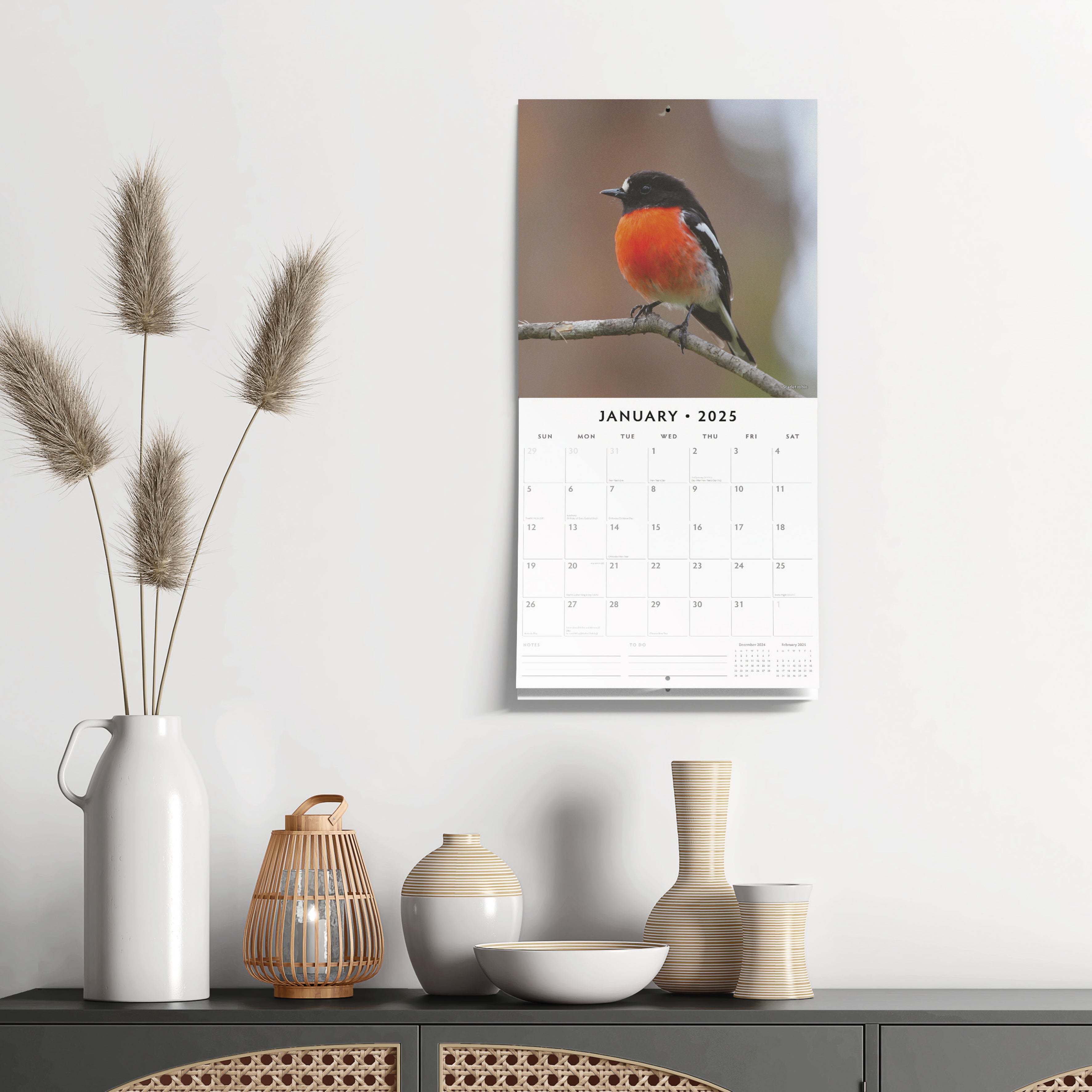 2025 Cute Birds - Square Wall Calendar