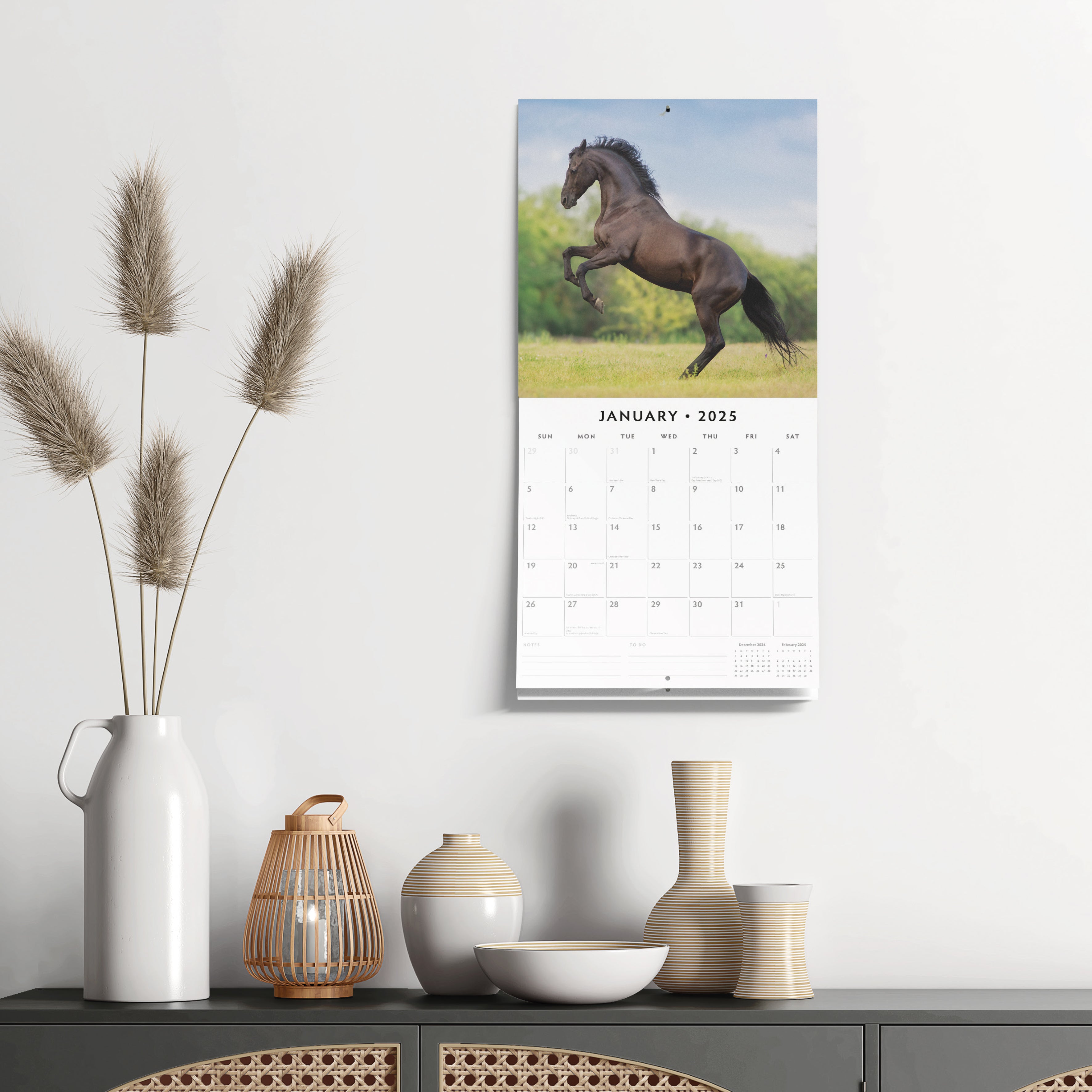 2025 Horses - Square Wall Calendar