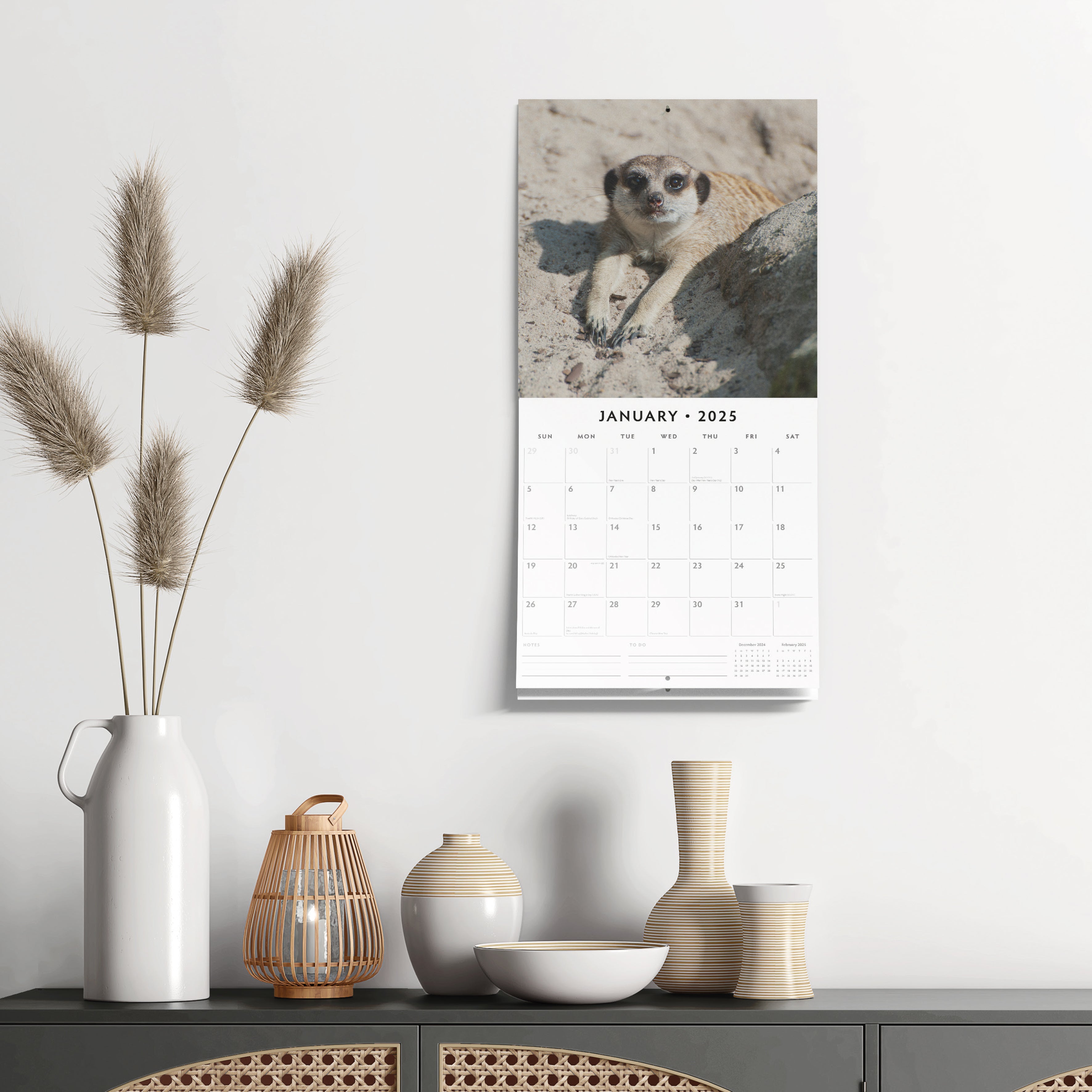 2025 Meerkats - Square Wall Calendar